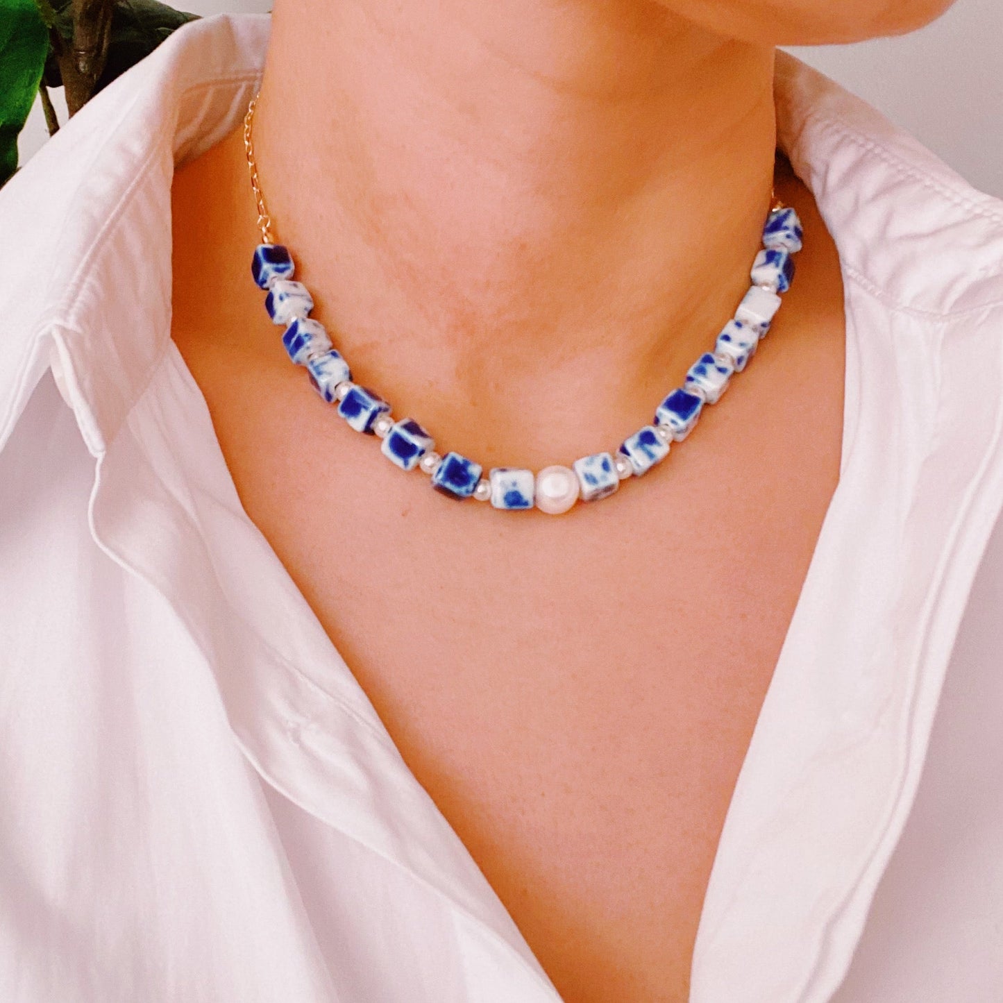 Santorini Touch Freshwater Pearl Necklace by Ellisonyoung.com