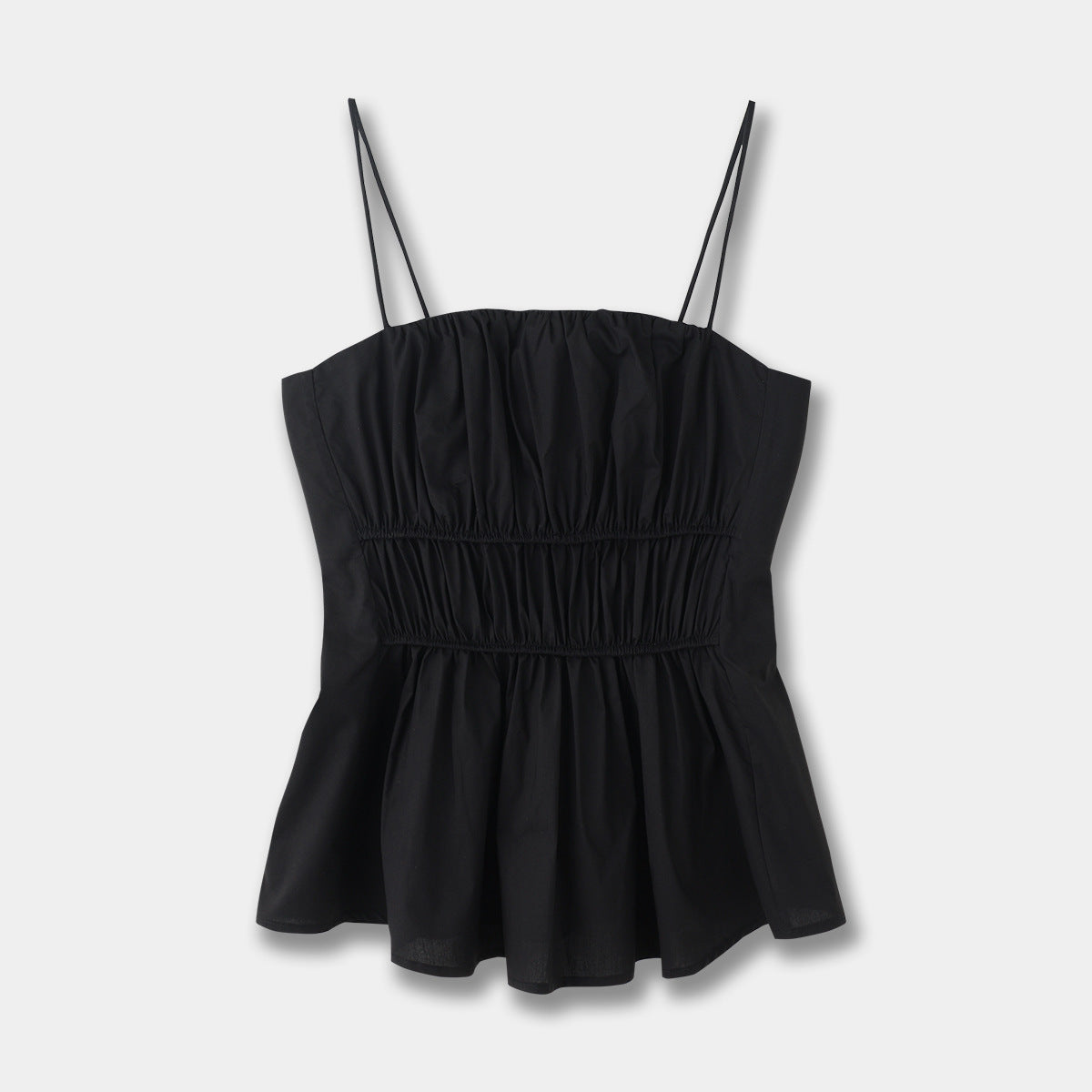 Standard Edition Pleated Camisole Top Brown Easy Matching Waisted Vest