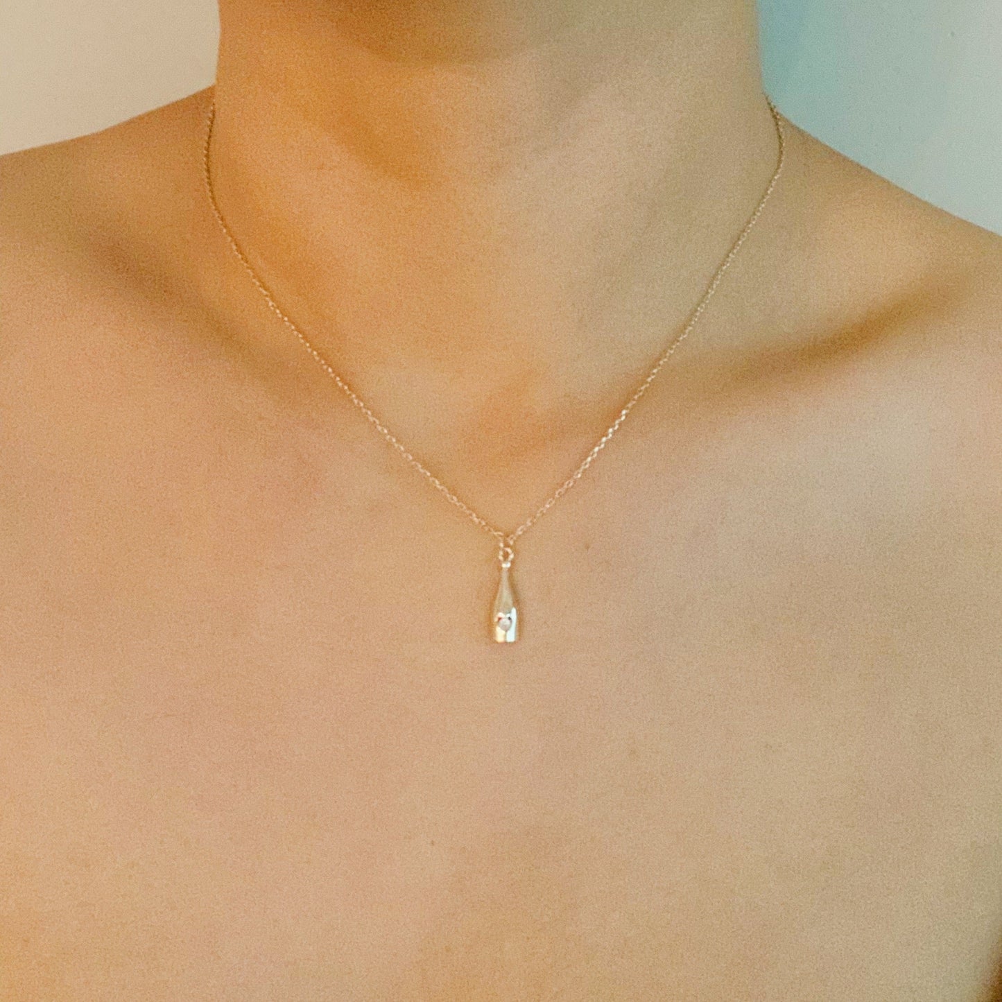 Golden Champagne Pendant Necklace by Ellisonyoung.com