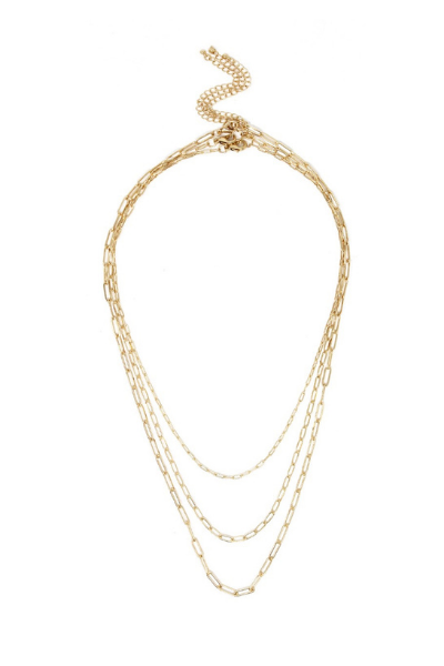 Triple The Fun Chain Link Necklace by Ellisonyoung.com