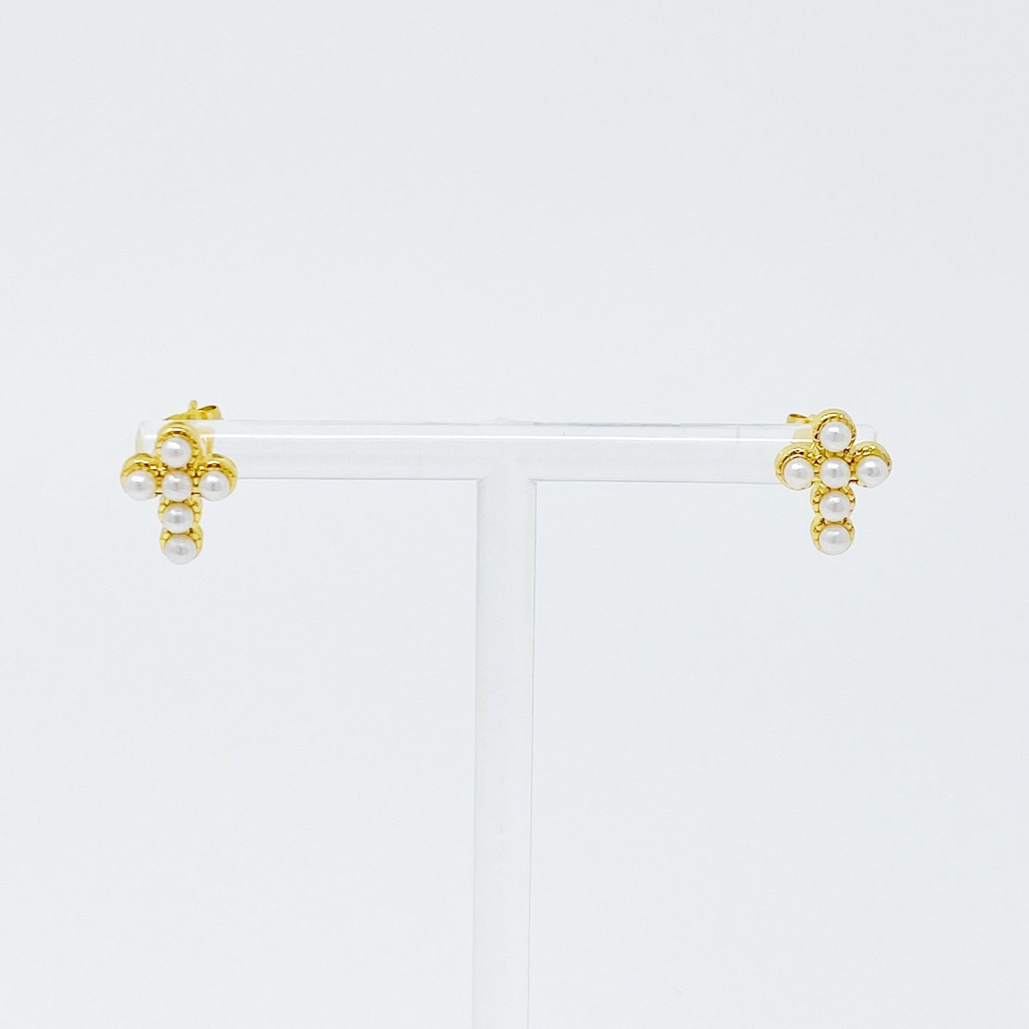 Dainty Cross Stud Earrings by Ellisonyoung.com