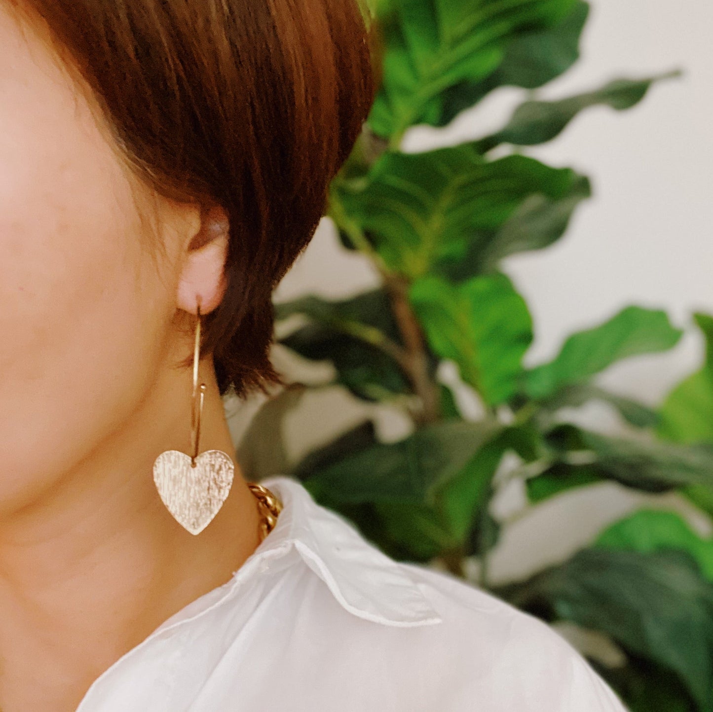 No Games Heart Hoop Earrings by Ellisonyoung.com