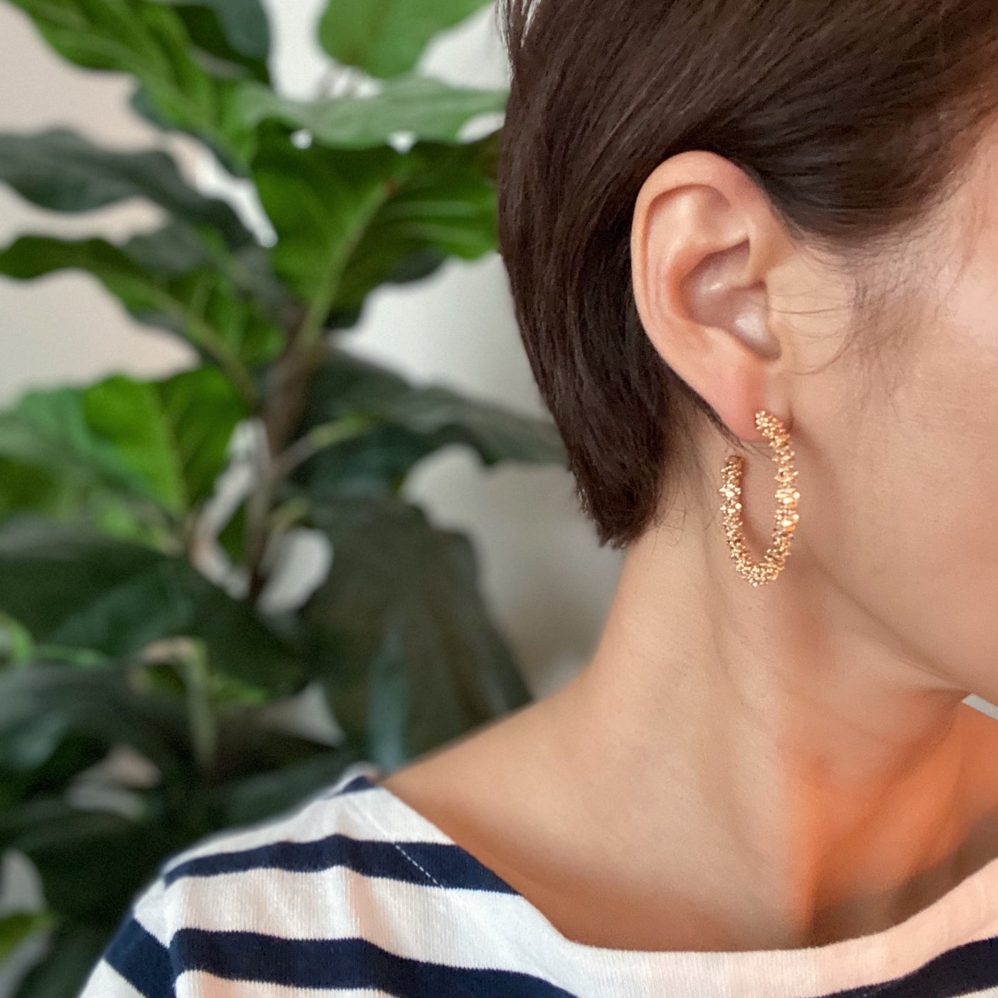 Golden Pebbles Hoop Earrings by Ellisonyoung.com