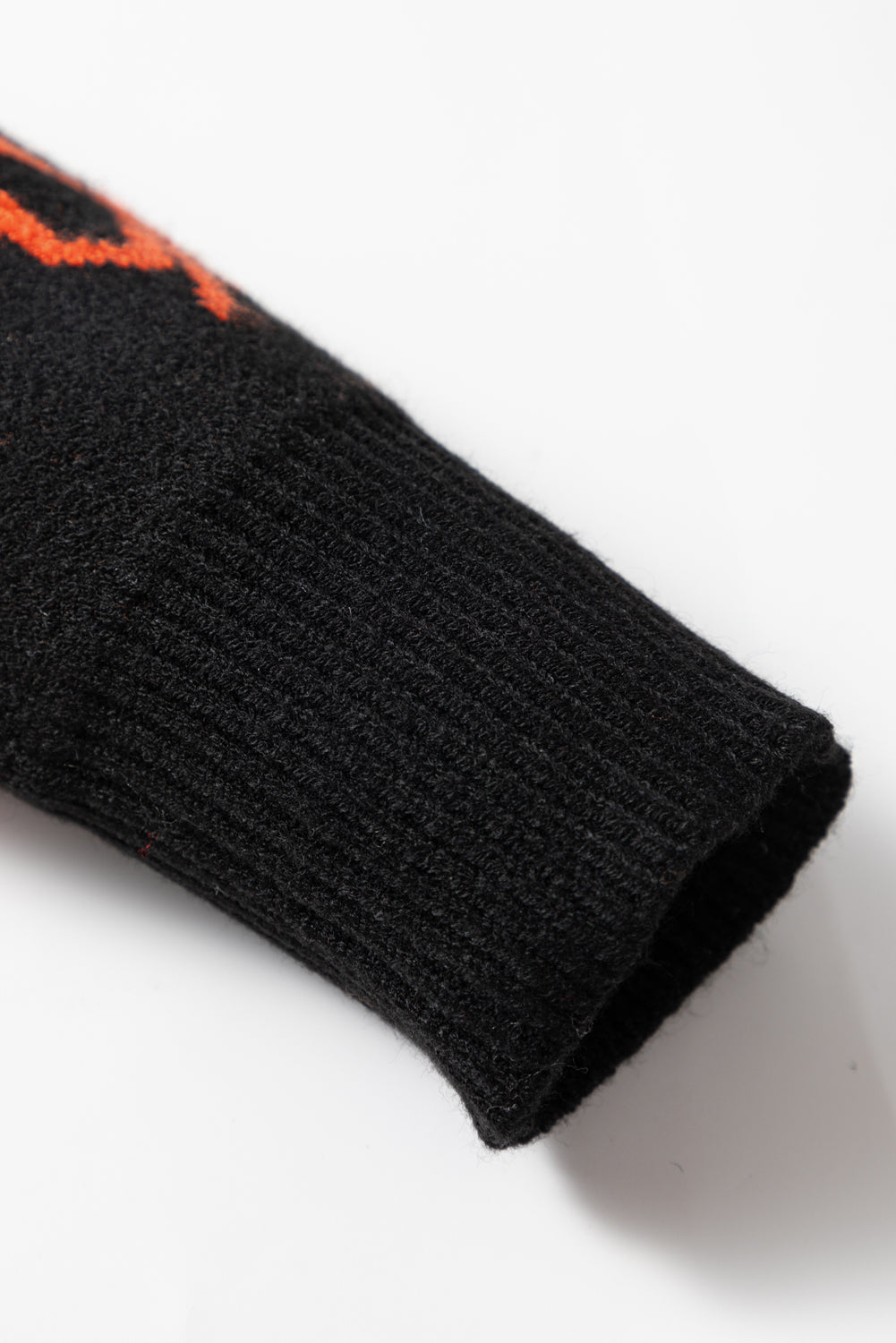 Black Halloween Pumpkin Bow Knit Button V Neck Sweater Cardigan