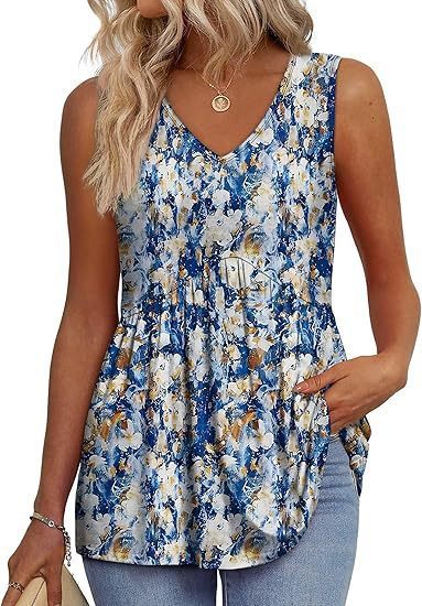 Women's Elegant Sleeveless V-neck Elegant Ruffle Top