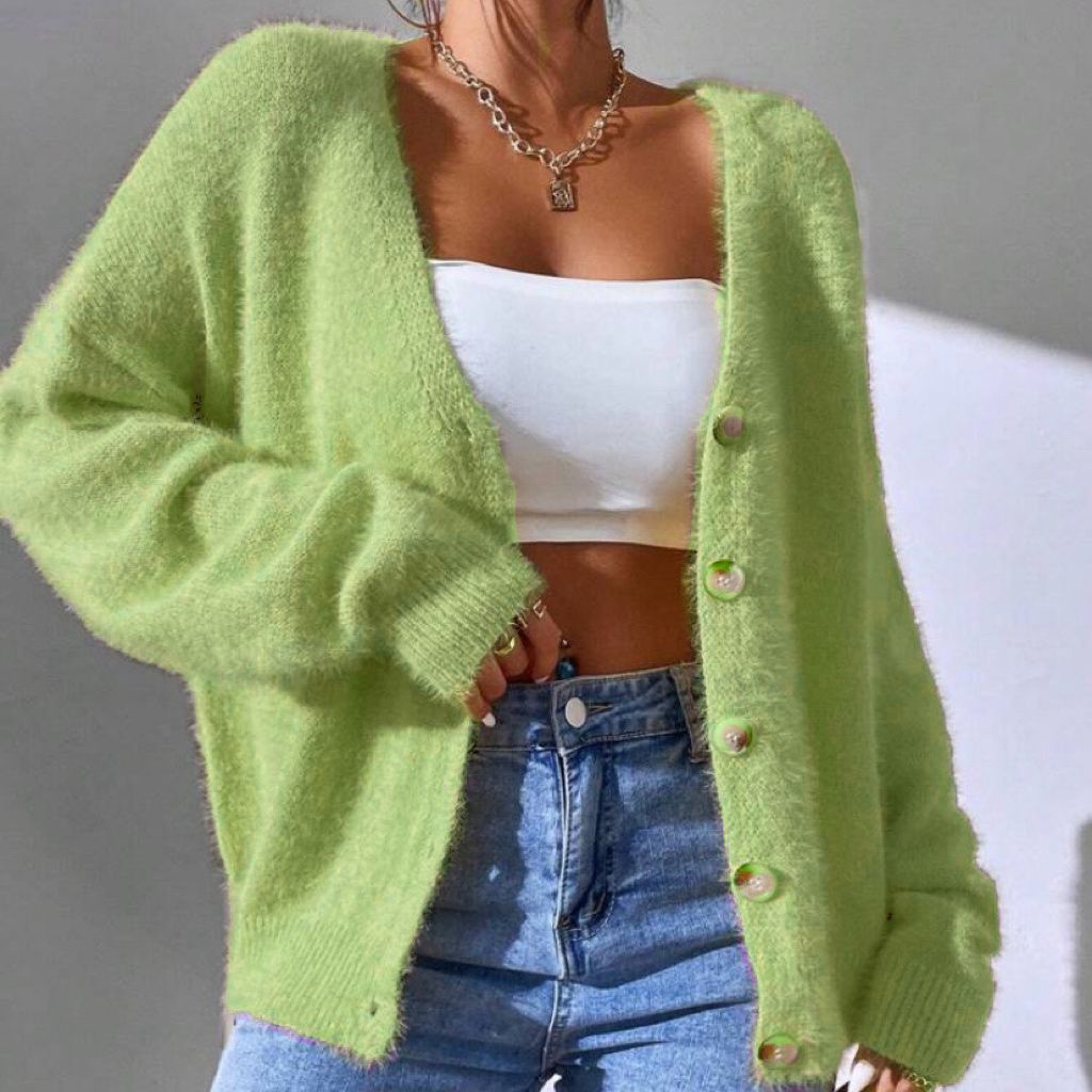 Imitation Mink Knitted Cardigan European And American Style Ladies