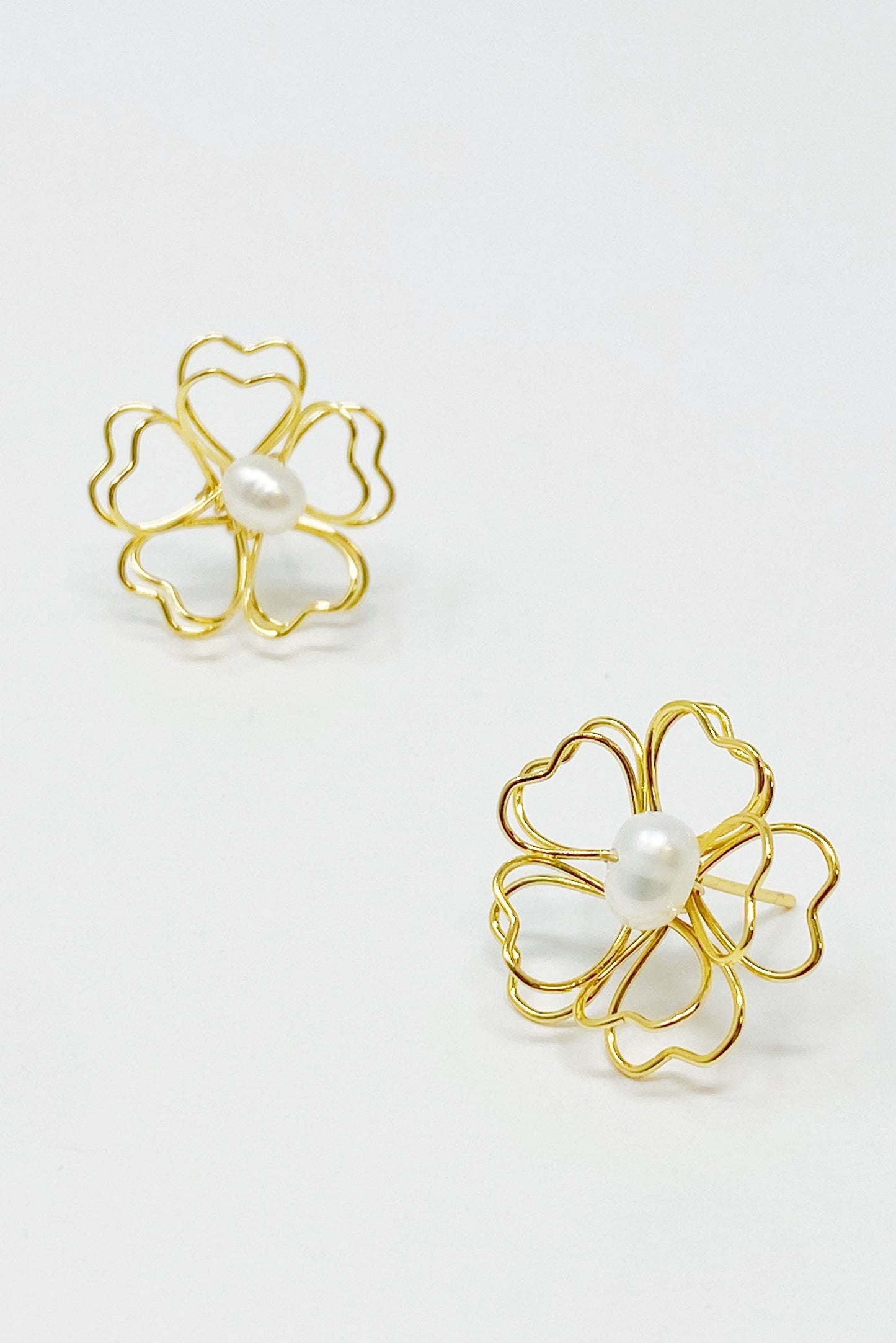 Heart Petals With Freshwater Pearl Earrings by Ellisonyoung.com