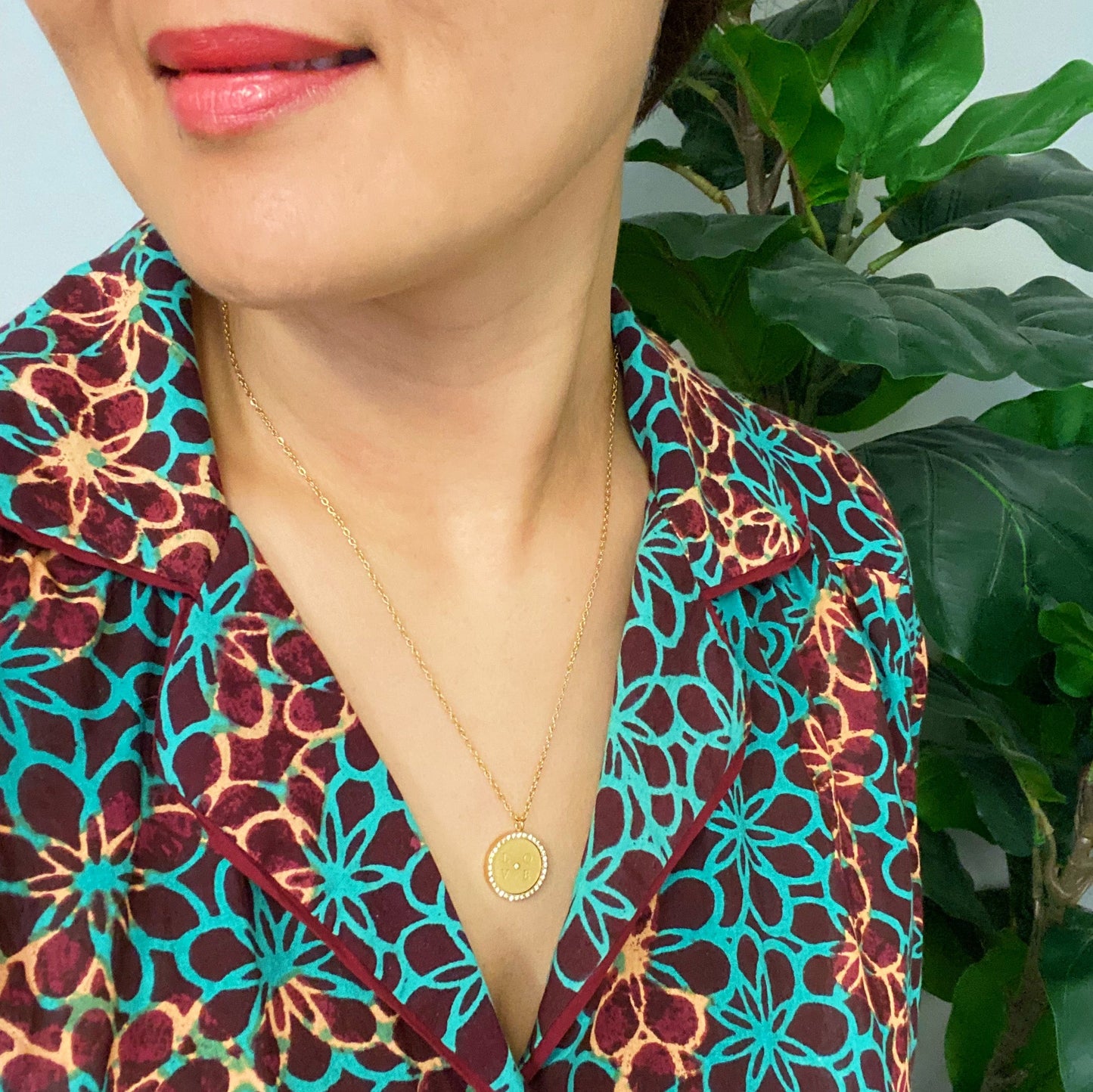 Loveholic Round Pendant Necklace by Ellisonyoung.com