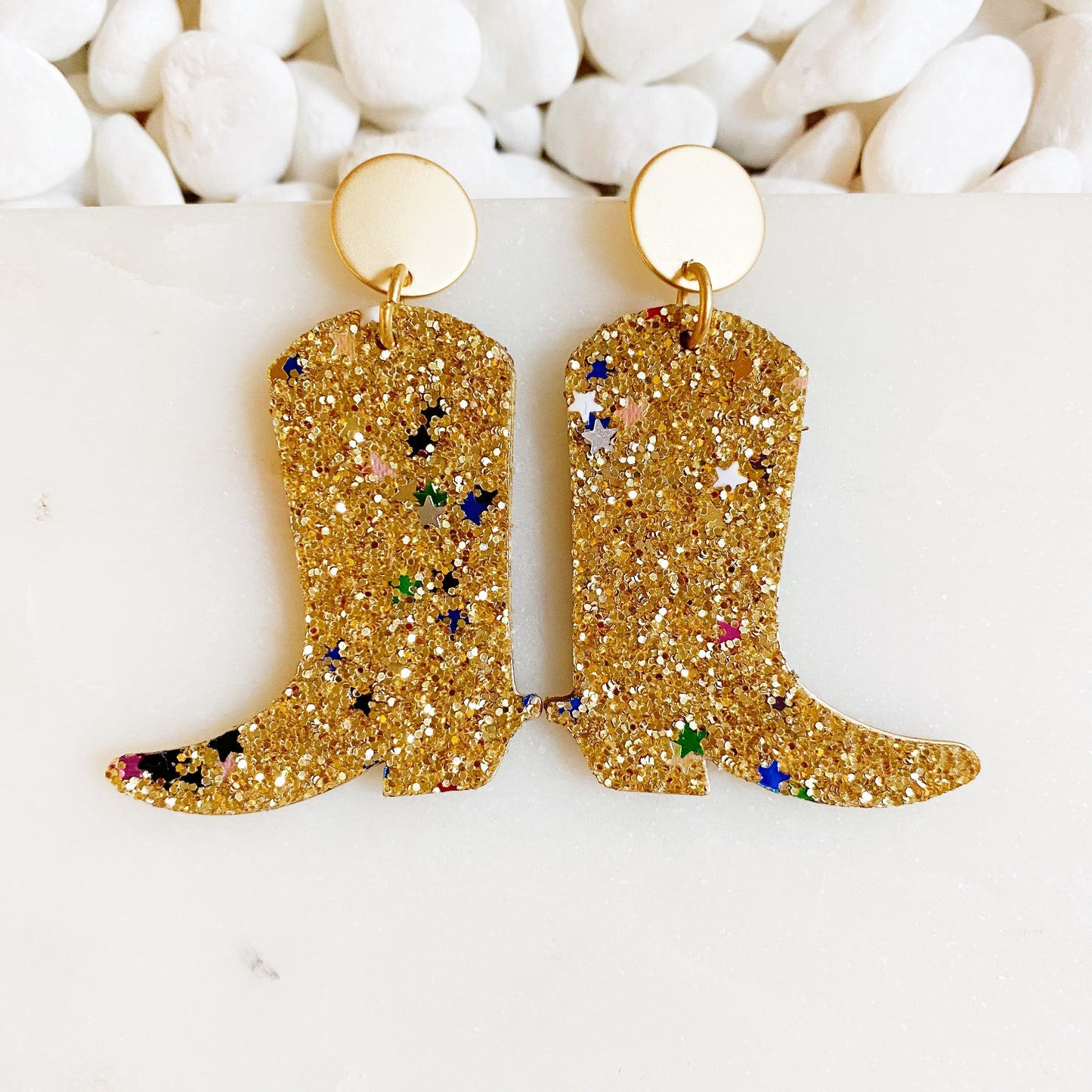 Glittered Up Cowgirl Earrings by Ellisonyoung.com