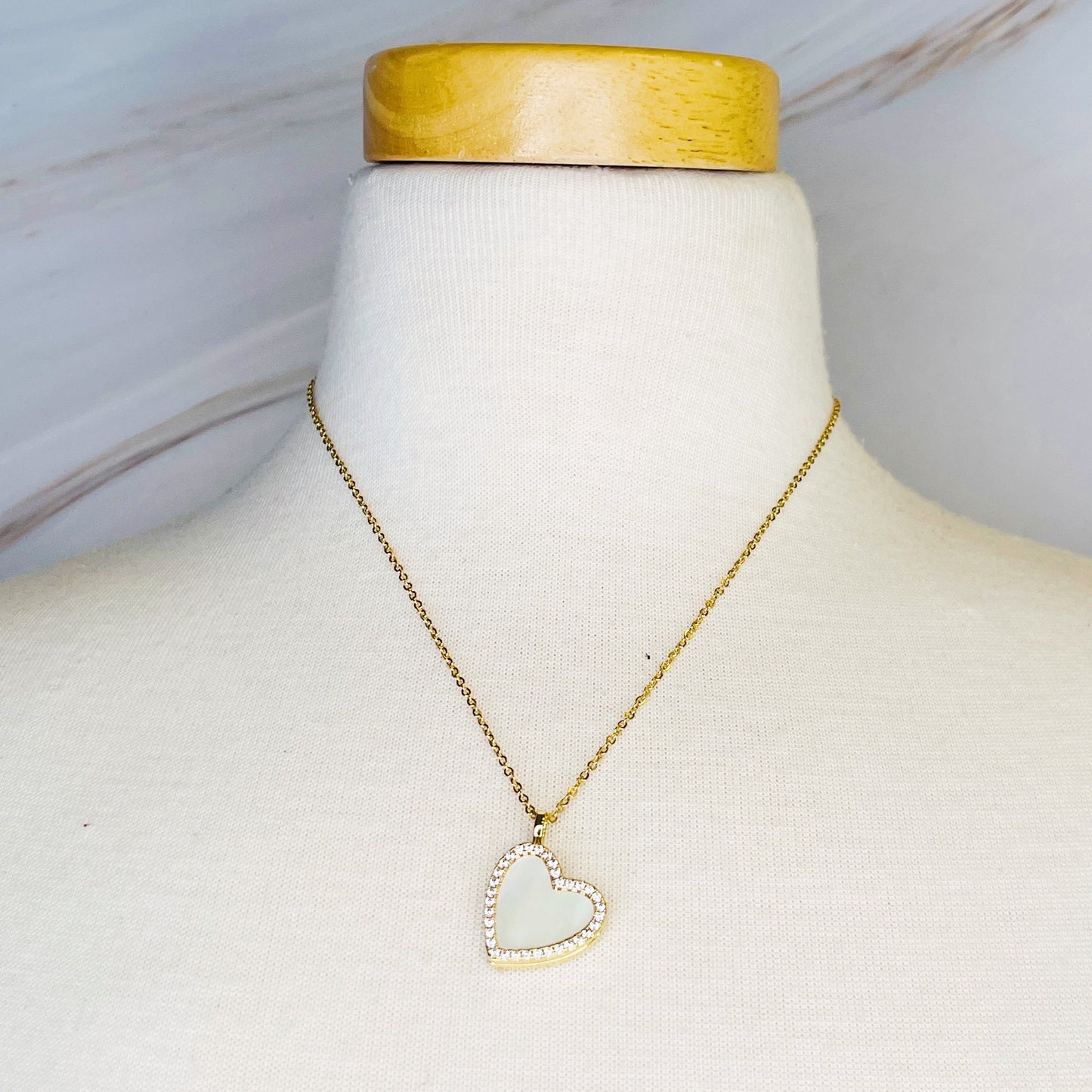 Shell Heart Locket Pendant Necklace by Ellisonyoung.com