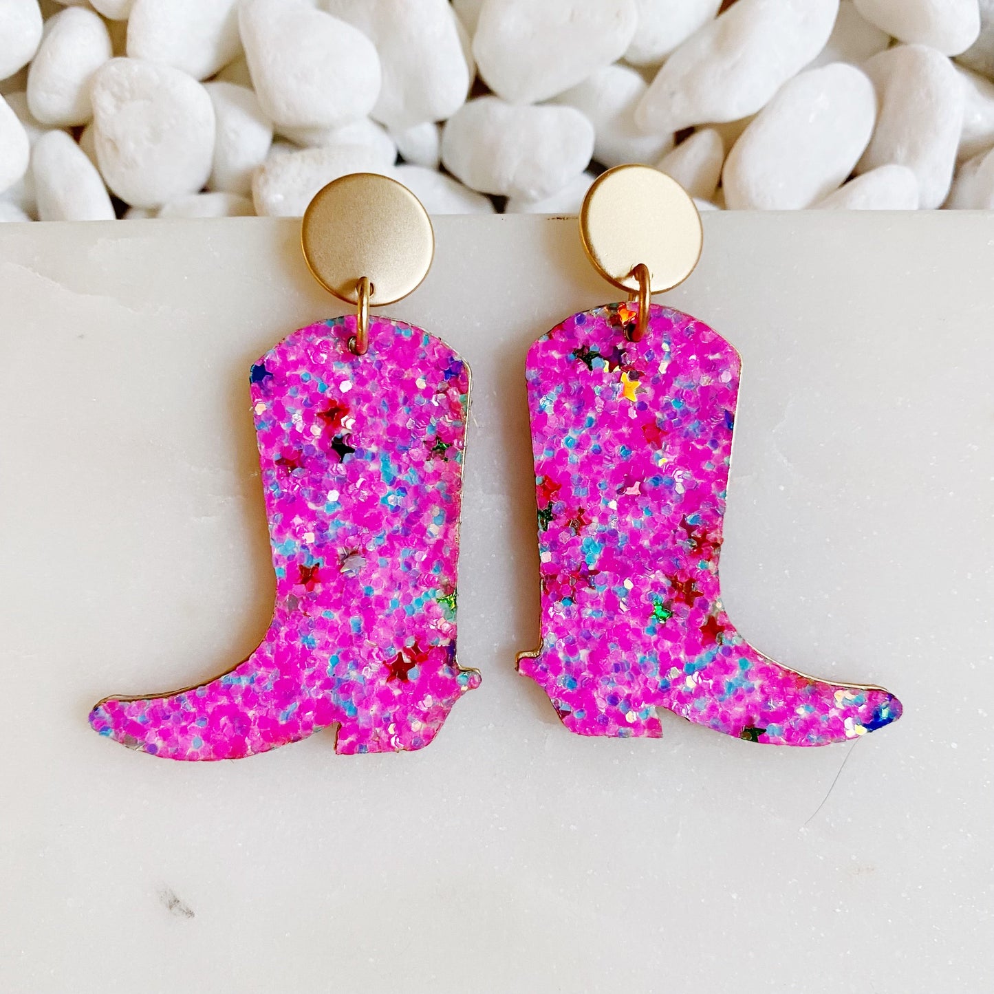 Glittered Up Cowgirl Earrings by Ellisonyoung.com