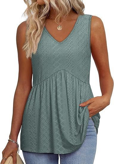 Women's Elegant Sleeveless V-neck Elegant Ruffle Top