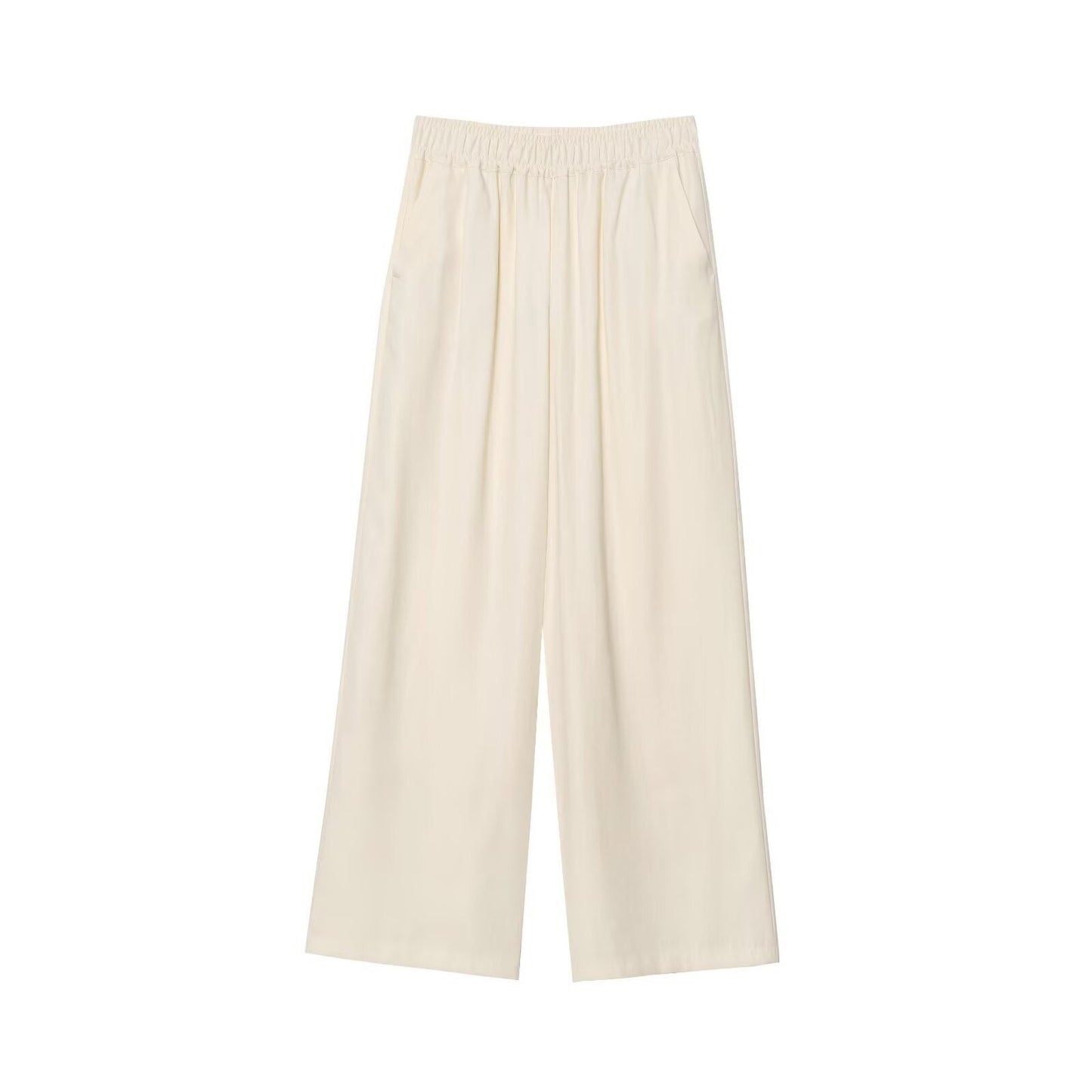 Elastic Waist Comfortable Wide Leg Casual Trousers