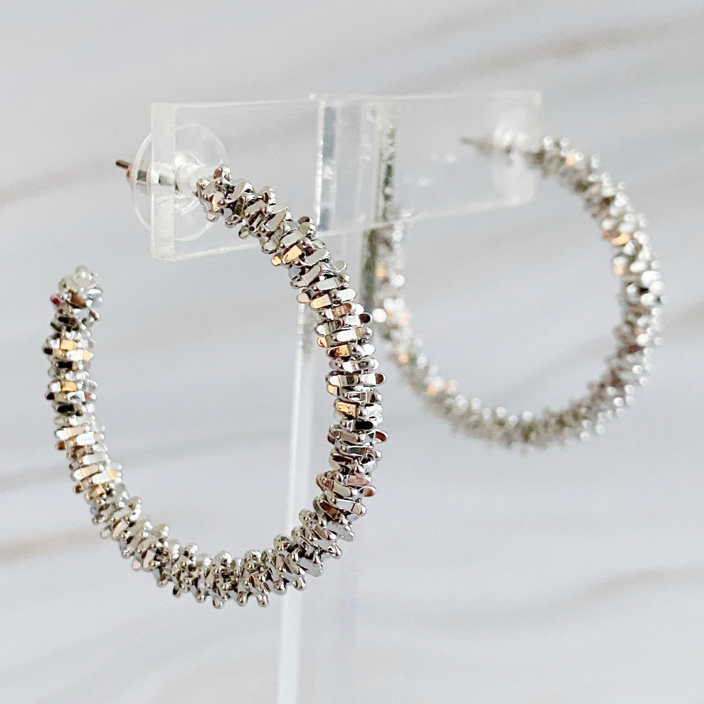 Golden Pebbles Hoop Earrings by Ellisonyoung.com