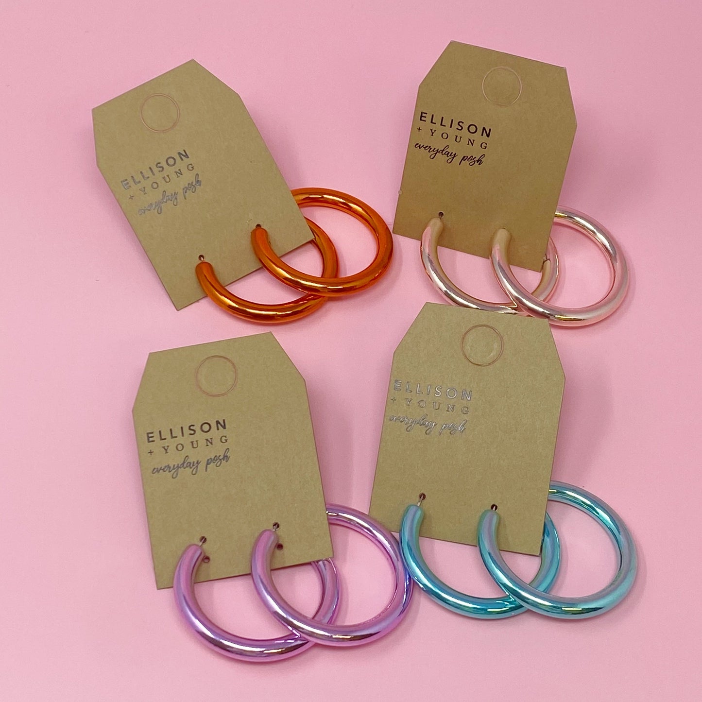 Colored Tube Hoop Earrings by Ellisonyoung.com