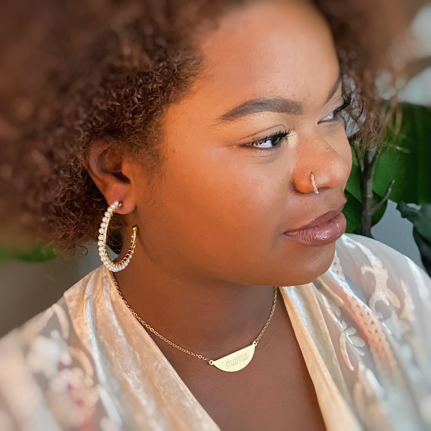 Precious Pearl Bead Hoop Earrings by Ellisonyoung.com