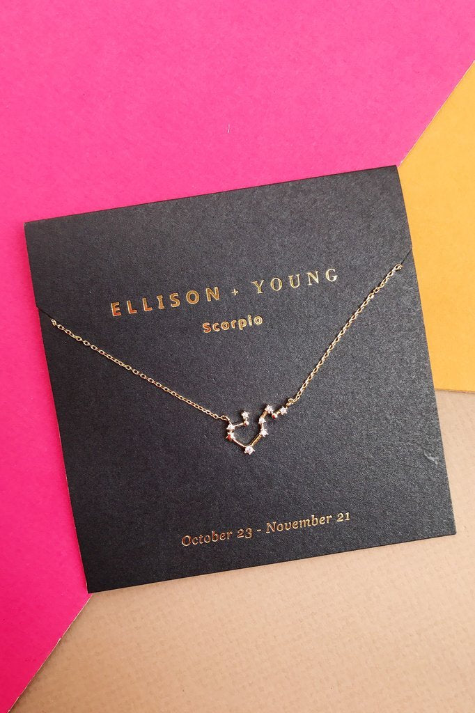 Gold Zodiac jewelry, pendant necklaces for women, zodiac necklace, personalized necklace from Online Jewelry Boutique Ellison + Young