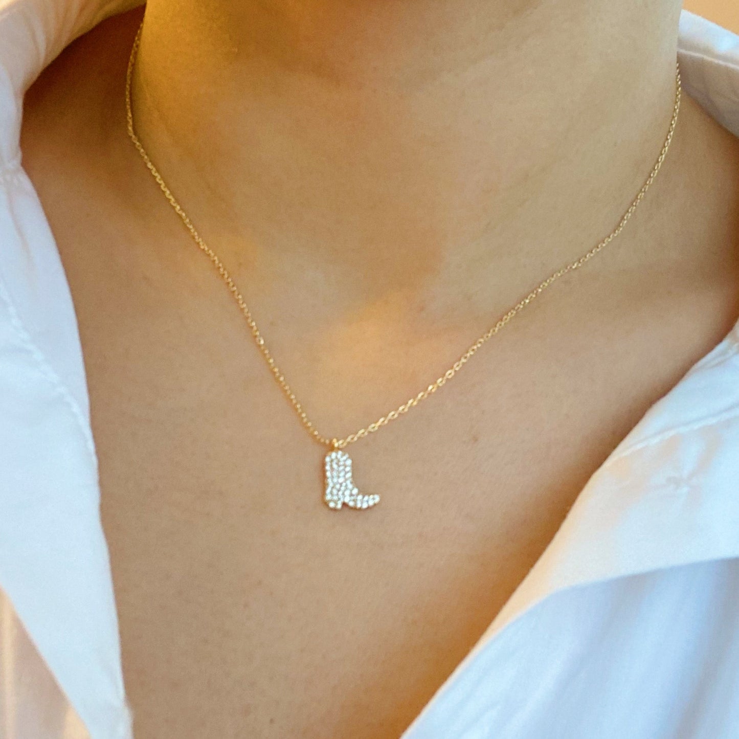 Glam Cow Girl Boot Necklace by Ellisonyoung.com