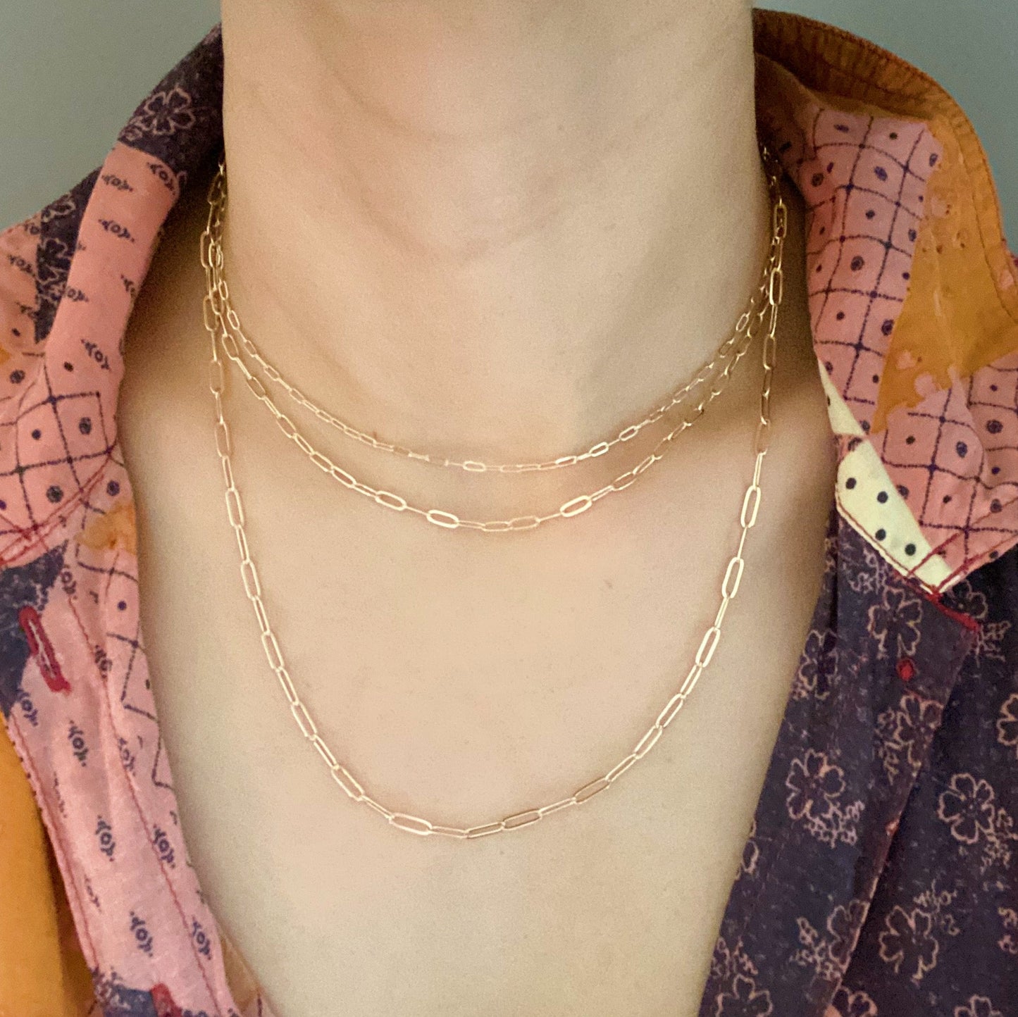 Triple The Fun Chain Link Necklace by Ellisonyoung.com
