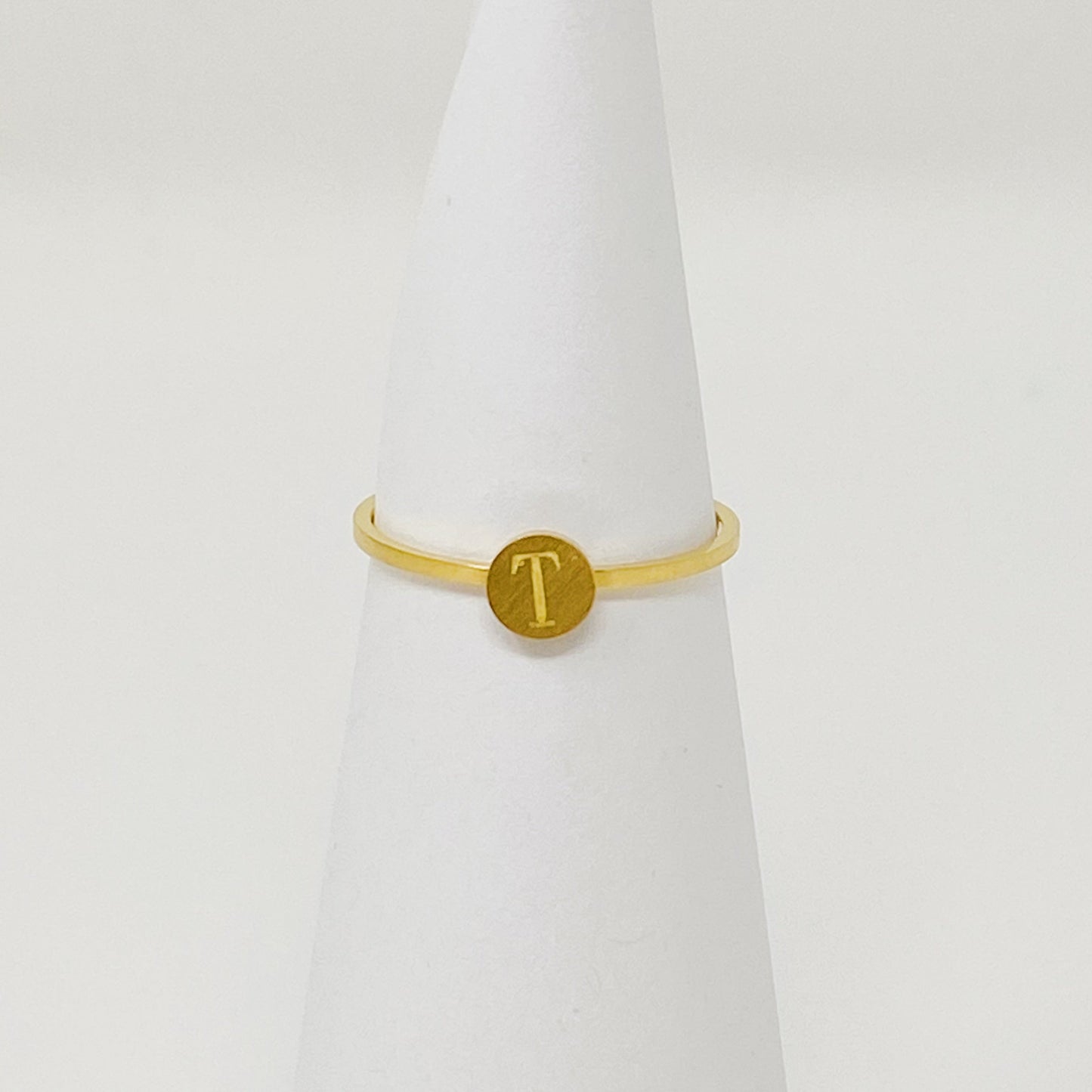 Tiny Initial Ring by Ellisonyoung.com