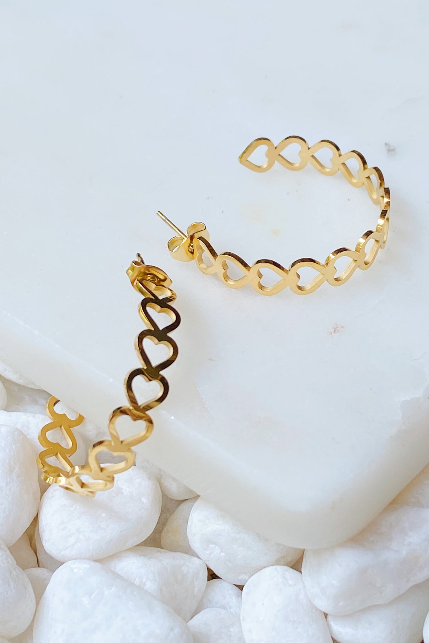 Linked Heart Hoop Earrings by Ellisonyoung.com