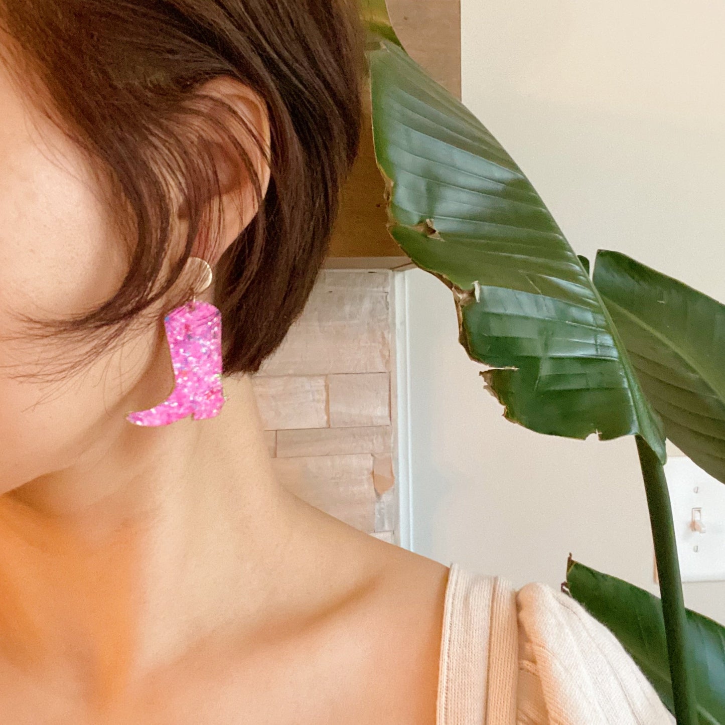 Glittered Up Cowgirl Earrings by Ellisonyoung.com