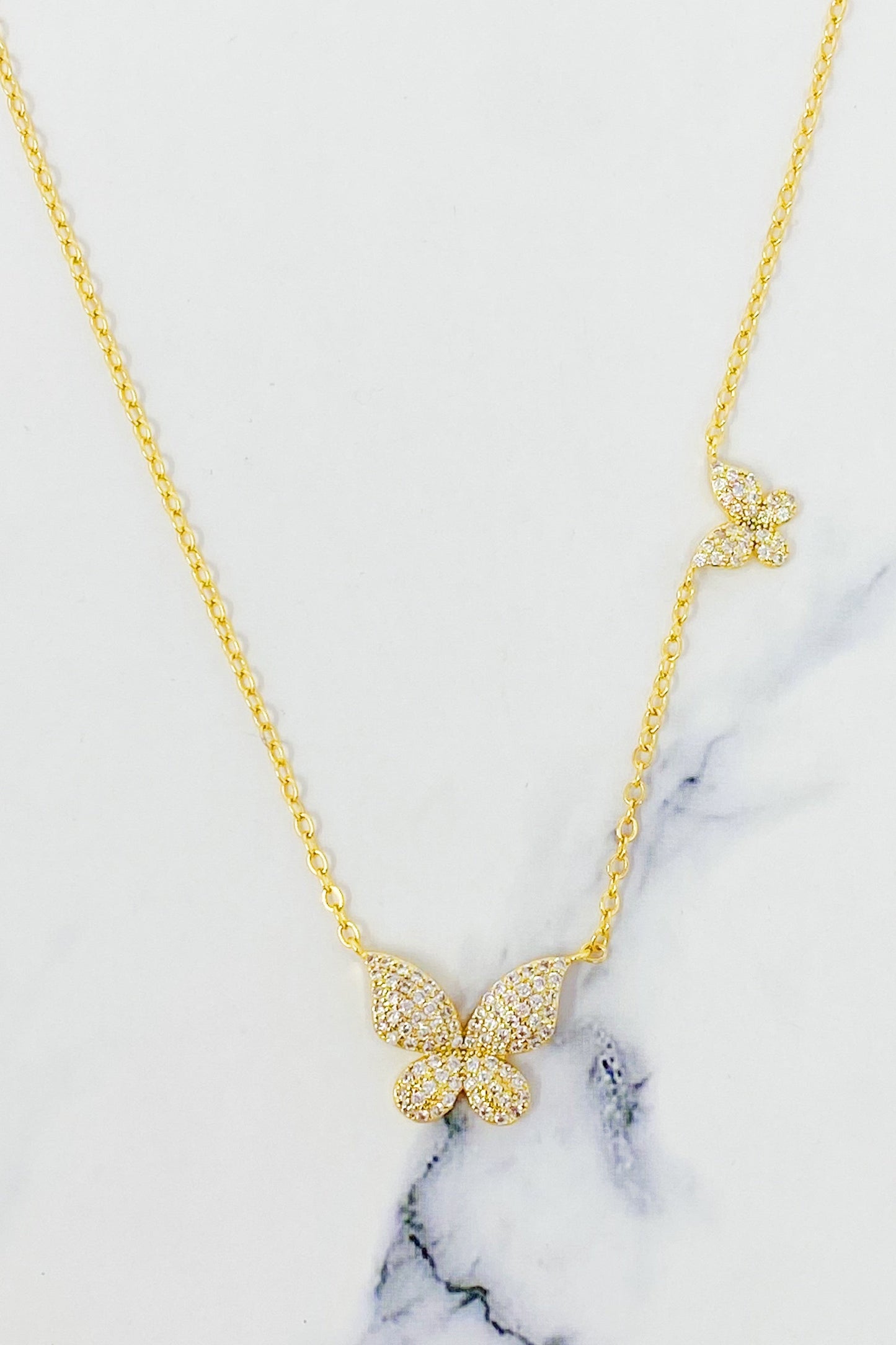 Double Shine Butterfly Necklace by Ellisonyoung.com