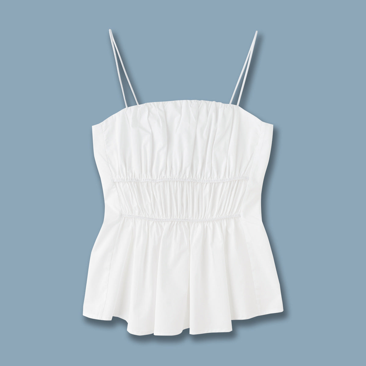 Standard Edition Pleated Camisole Top Brown Easy Matching Waisted Vest