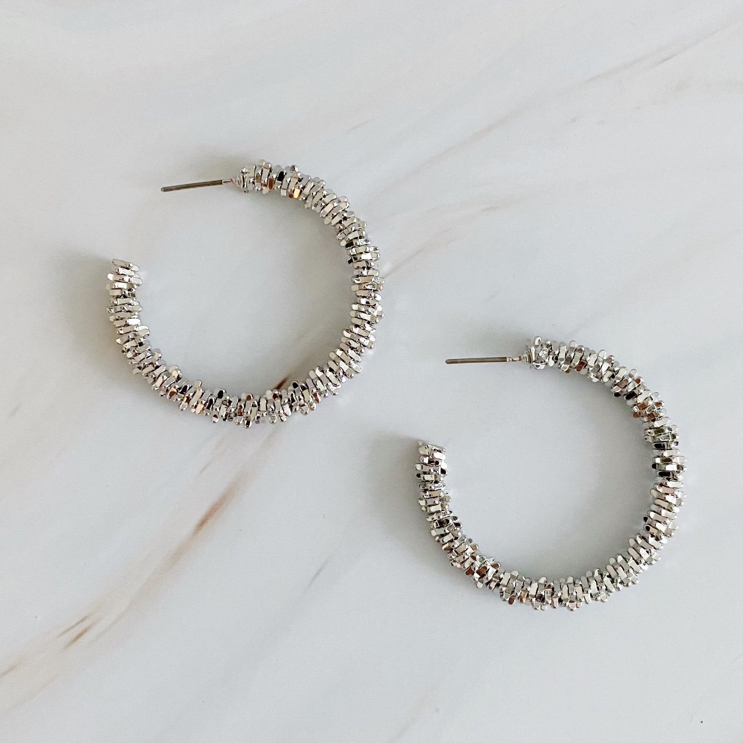 Golden Pebbles Hoop Earrings by Ellisonyoung.com