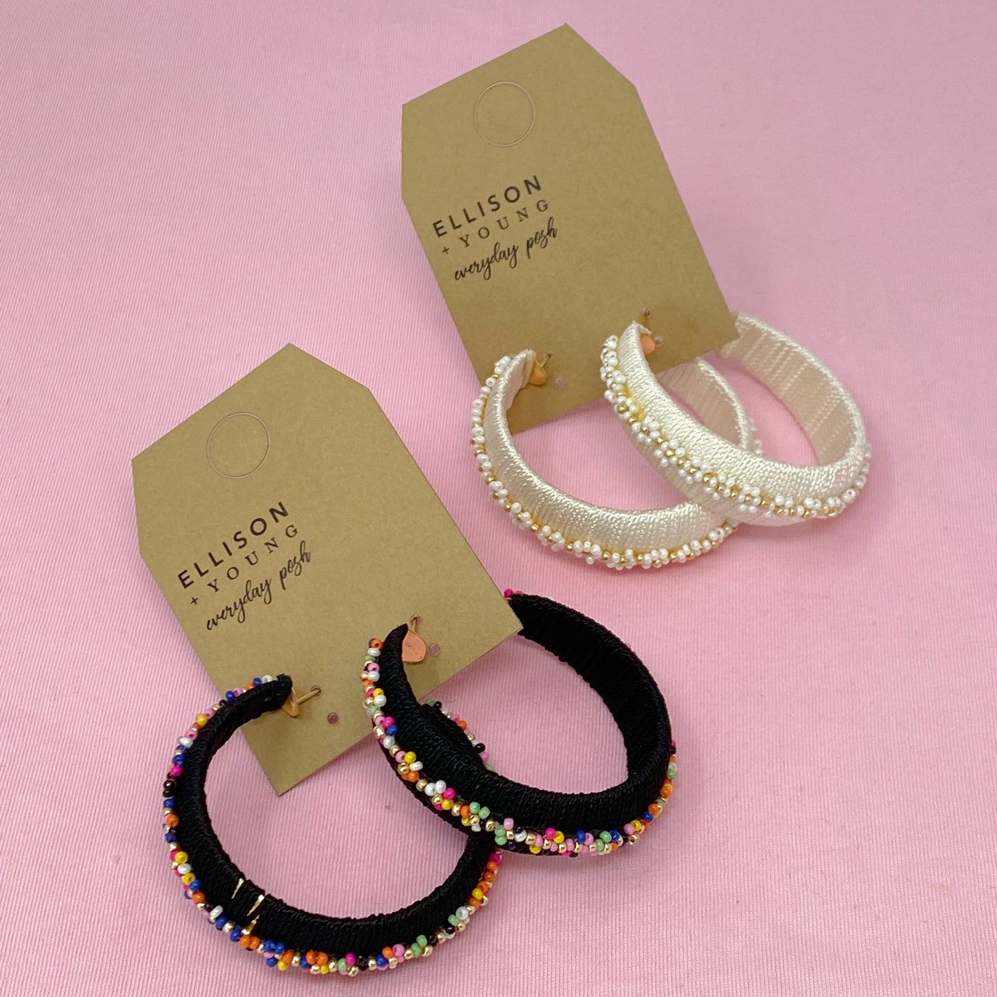 Beaded Hoop Earrings by Ellisonyoung.com