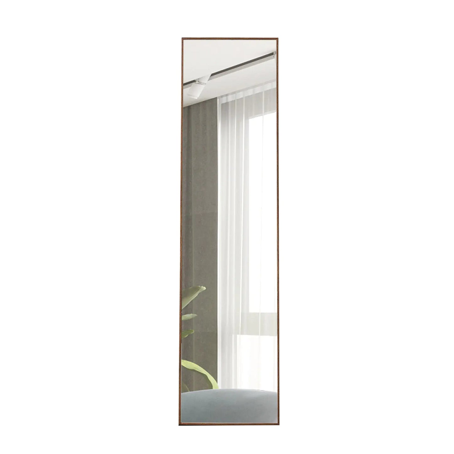 Solid Wood Broen Frame Full Length Mirror