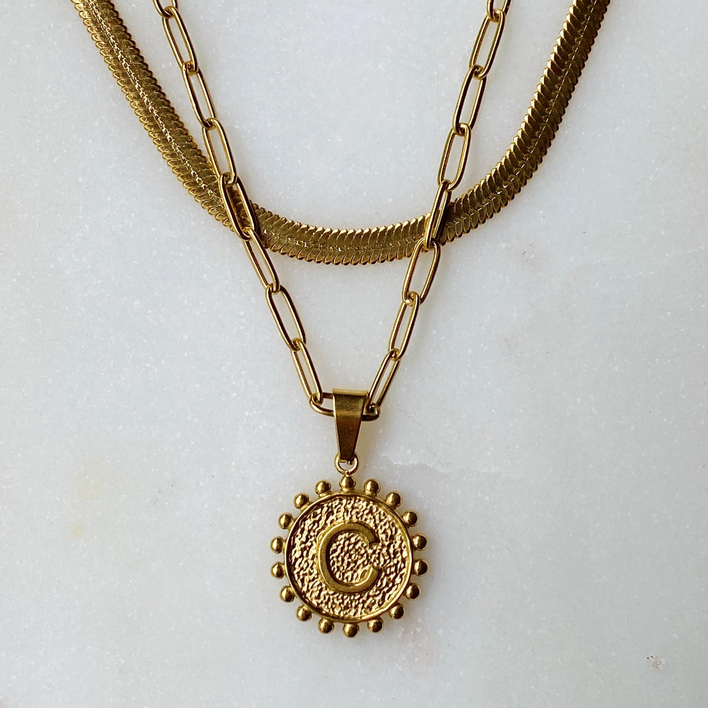 Double Chain Initial Necklace by Ellisonyoung.com