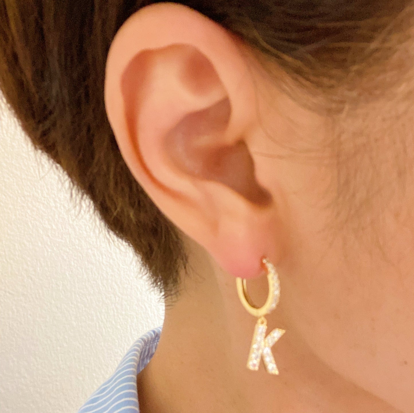 Crystal Initial Drop Earrings by Ellisonyoung.com