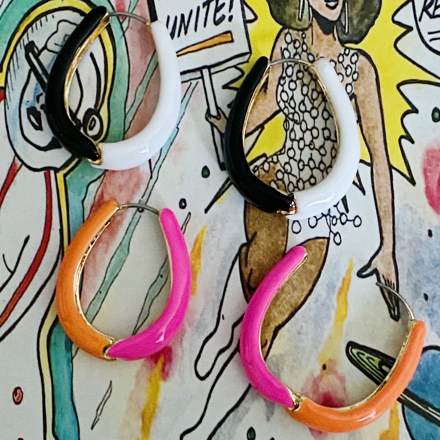 Two Toned Reversible Hoop Earrings by Ellisonyoung.com