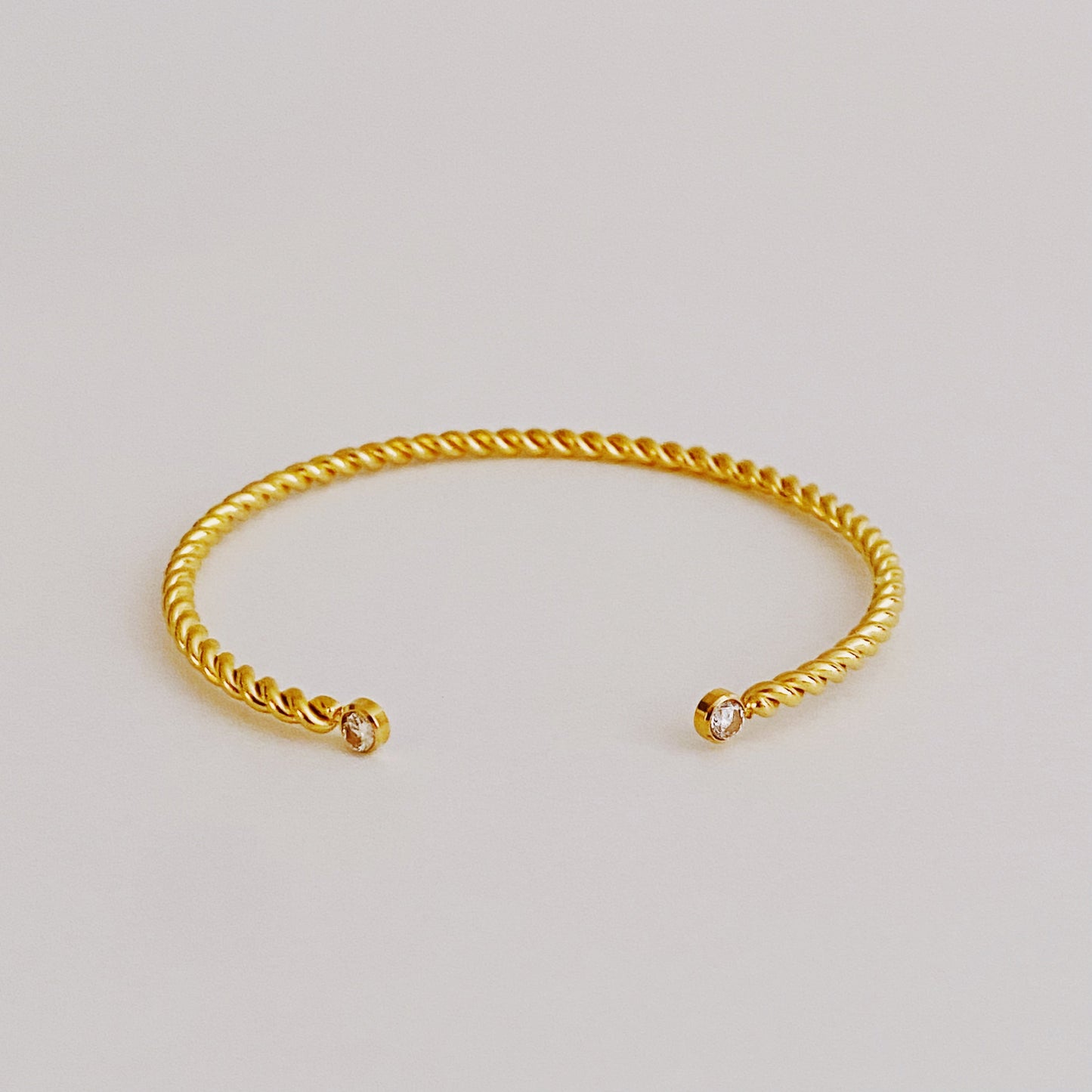 Slim And Cabled Open Bangle Bracelet by Ellisonyoung.com