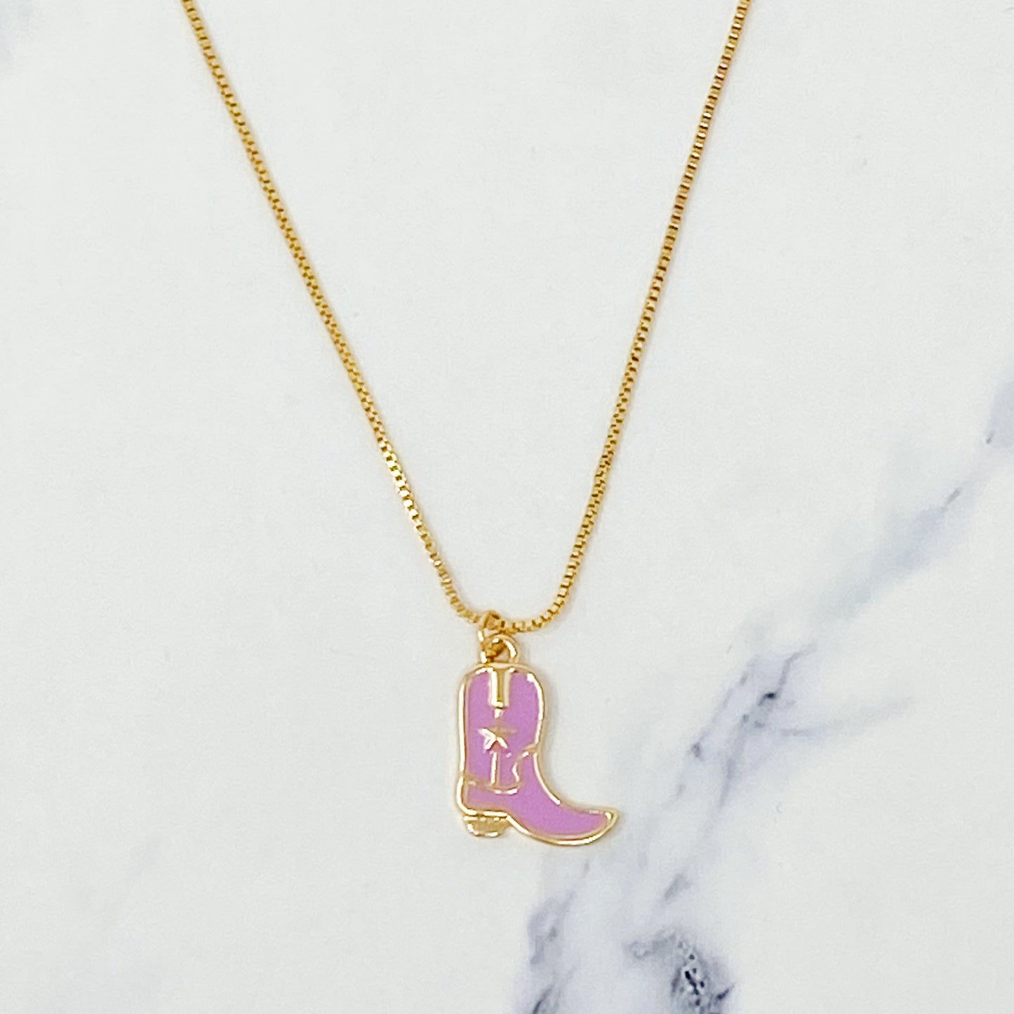 Cow Girl Boot Pendant Necklace by Ellisonyoung.com