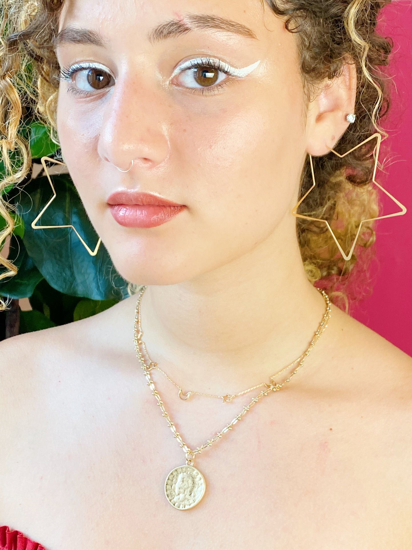 Twinkling Star Hoop Earrings by Ellisonyoung.com
