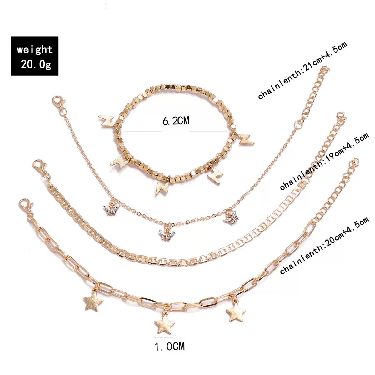 Trendy Player Anklet Set by Ellisonyoung.com