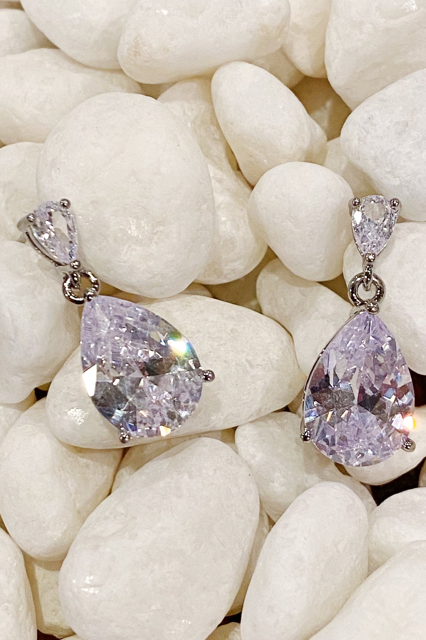 Crystal Clear Teardrop Earrings by Ellisonyoung.com