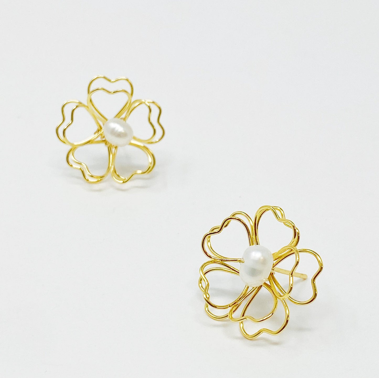 Heart Petals With Freshwater Pearl Earrings by Ellisonyoung.com