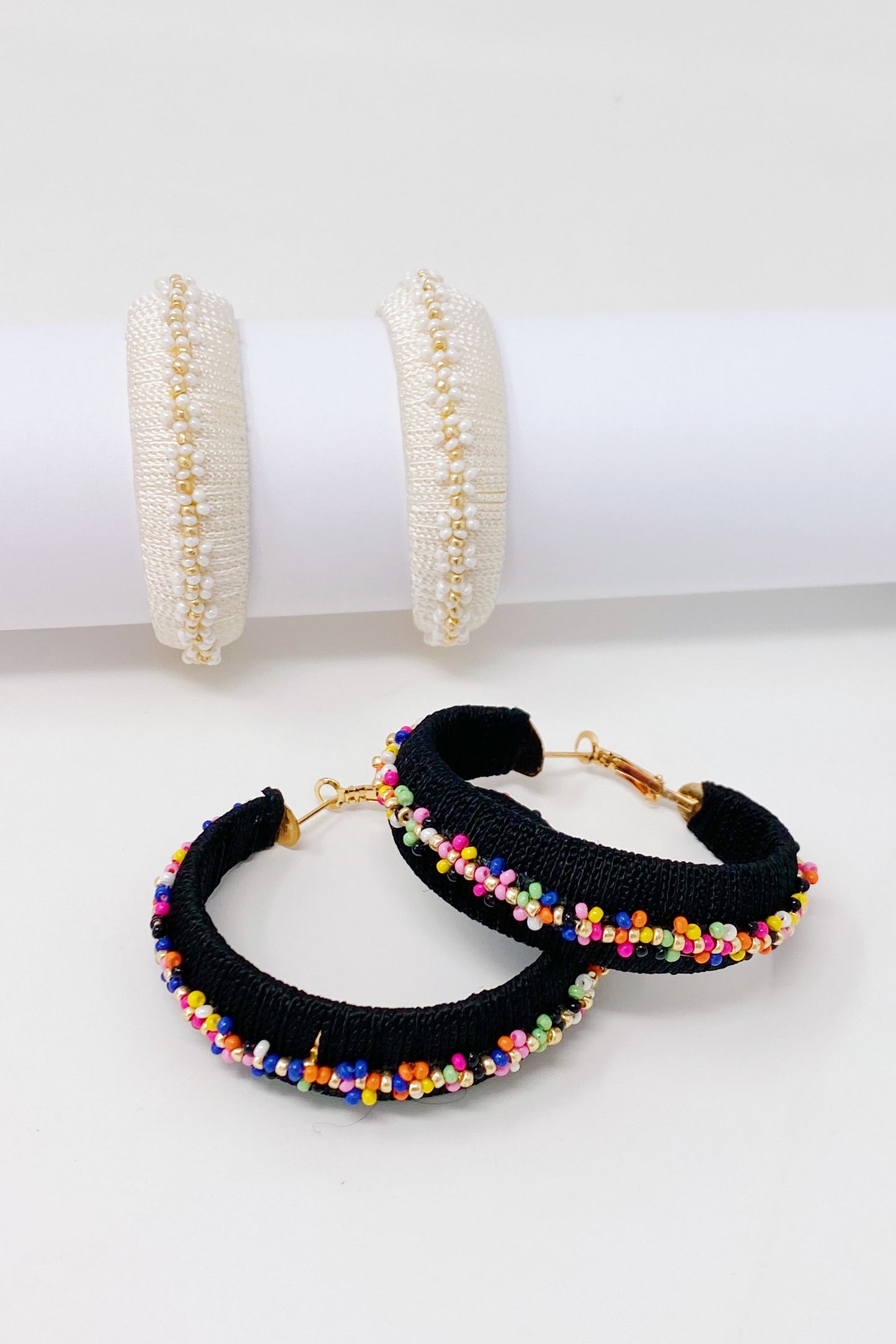 Beaded Hoop Earrings by Ellisonyoung.com