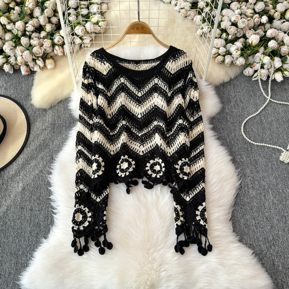 New Loose Slimming Short Long Sleeve Top Trendy