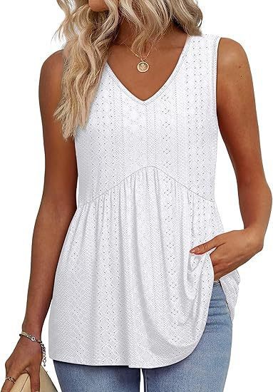Women's Elegant Sleeveless V-neck Elegant Ruffle Top