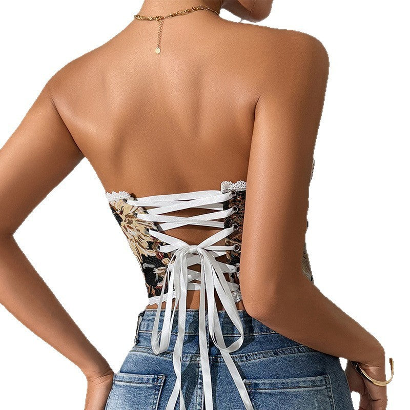 French Style Vintage Vest Tube Top Women's Clothing