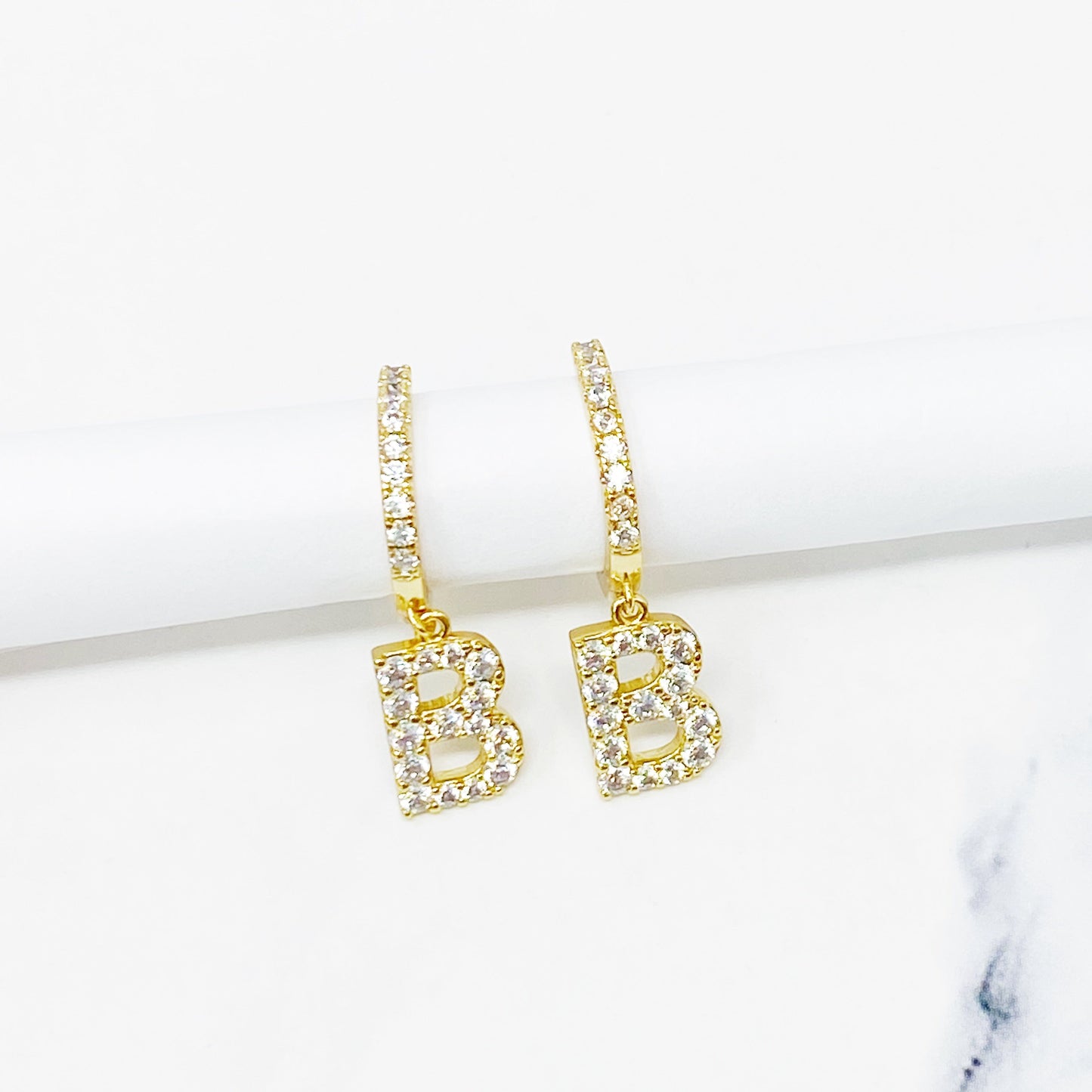 Crystal Initial Drop Earrings by Ellisonyoung.com