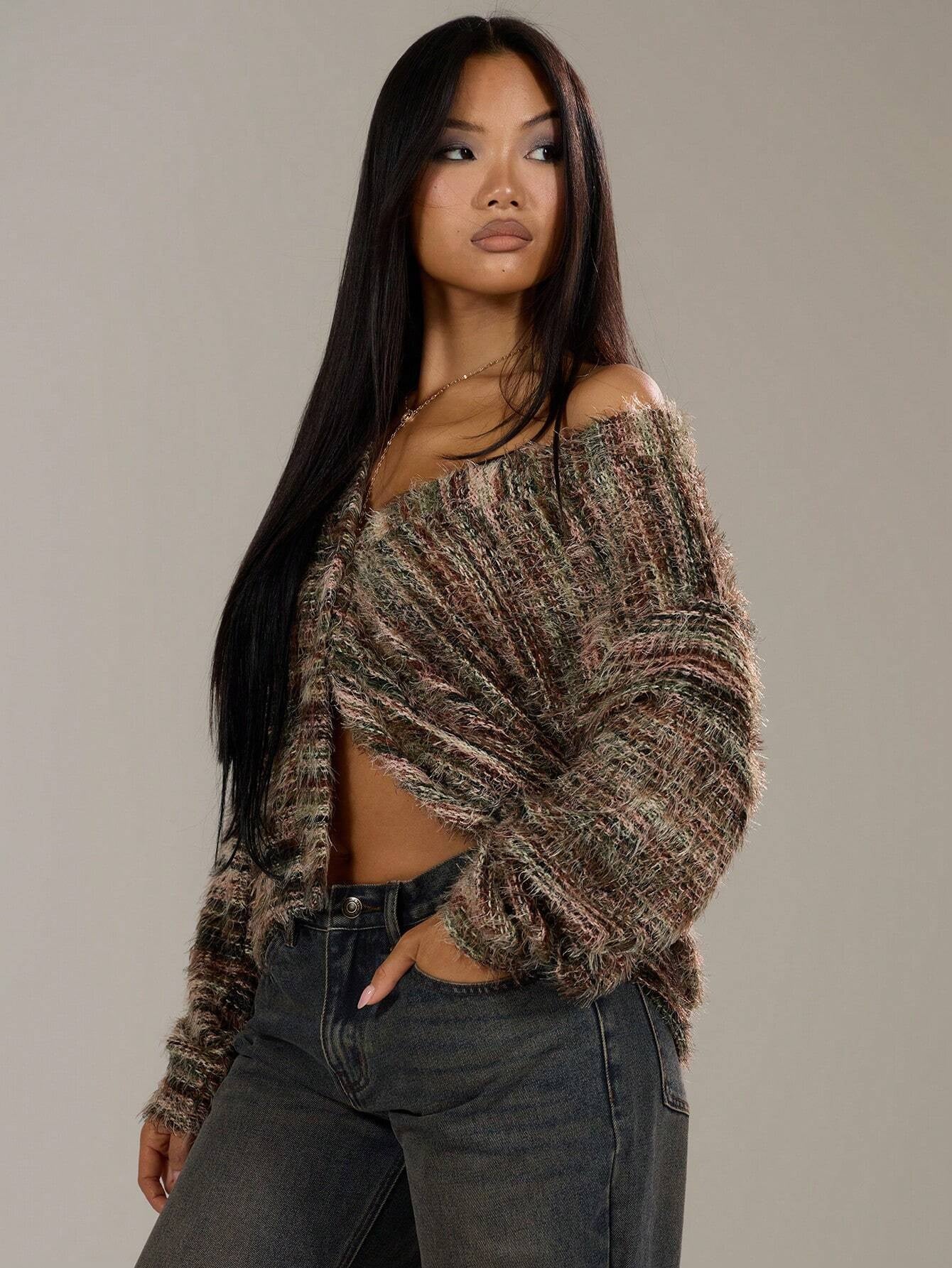 Long Sleeved Knitted Sweater For Women