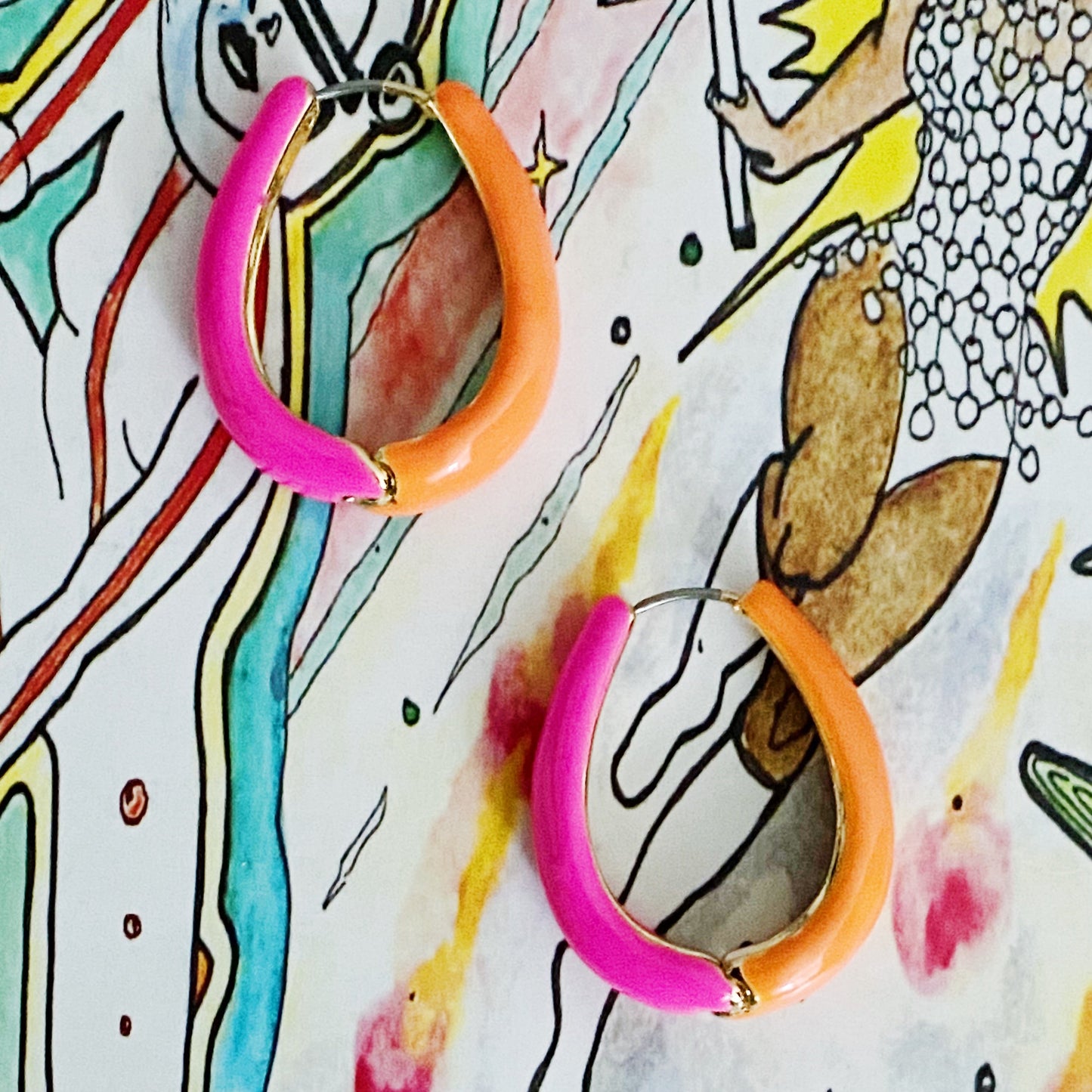 Two Toned Reversible Hoop Earrings by Ellisonyoung.com