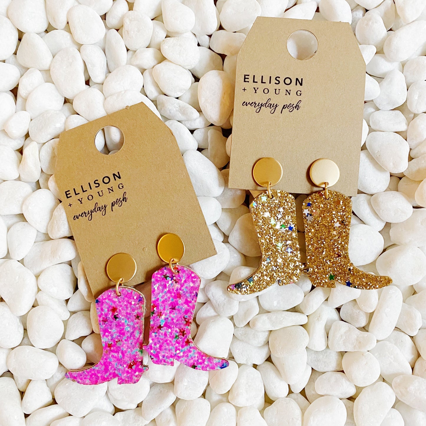 Glittered Up Cowgirl Earrings by Ellisonyoung.com