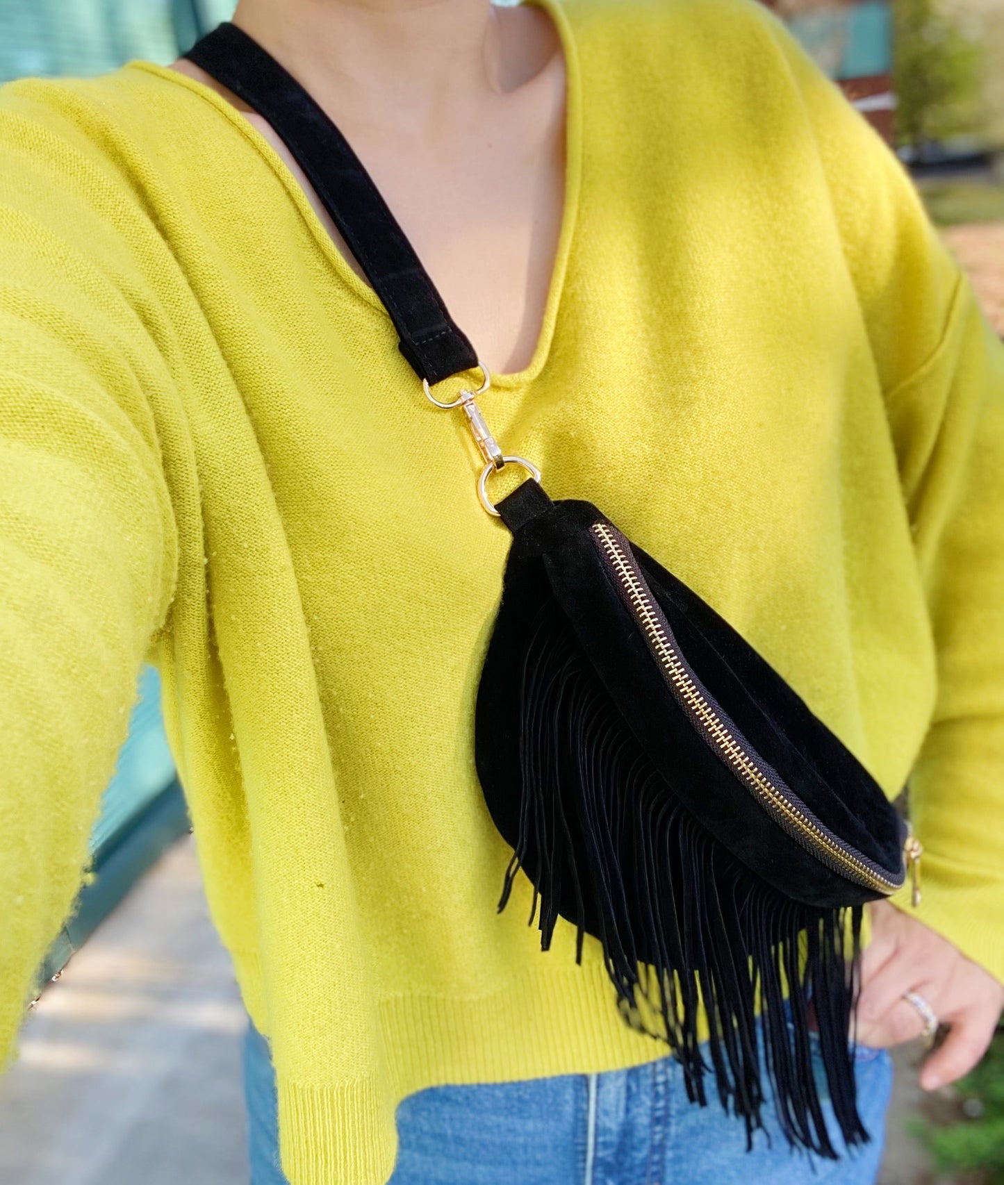 Fringed Or Not Sling Bag by Ellisonyoung.com