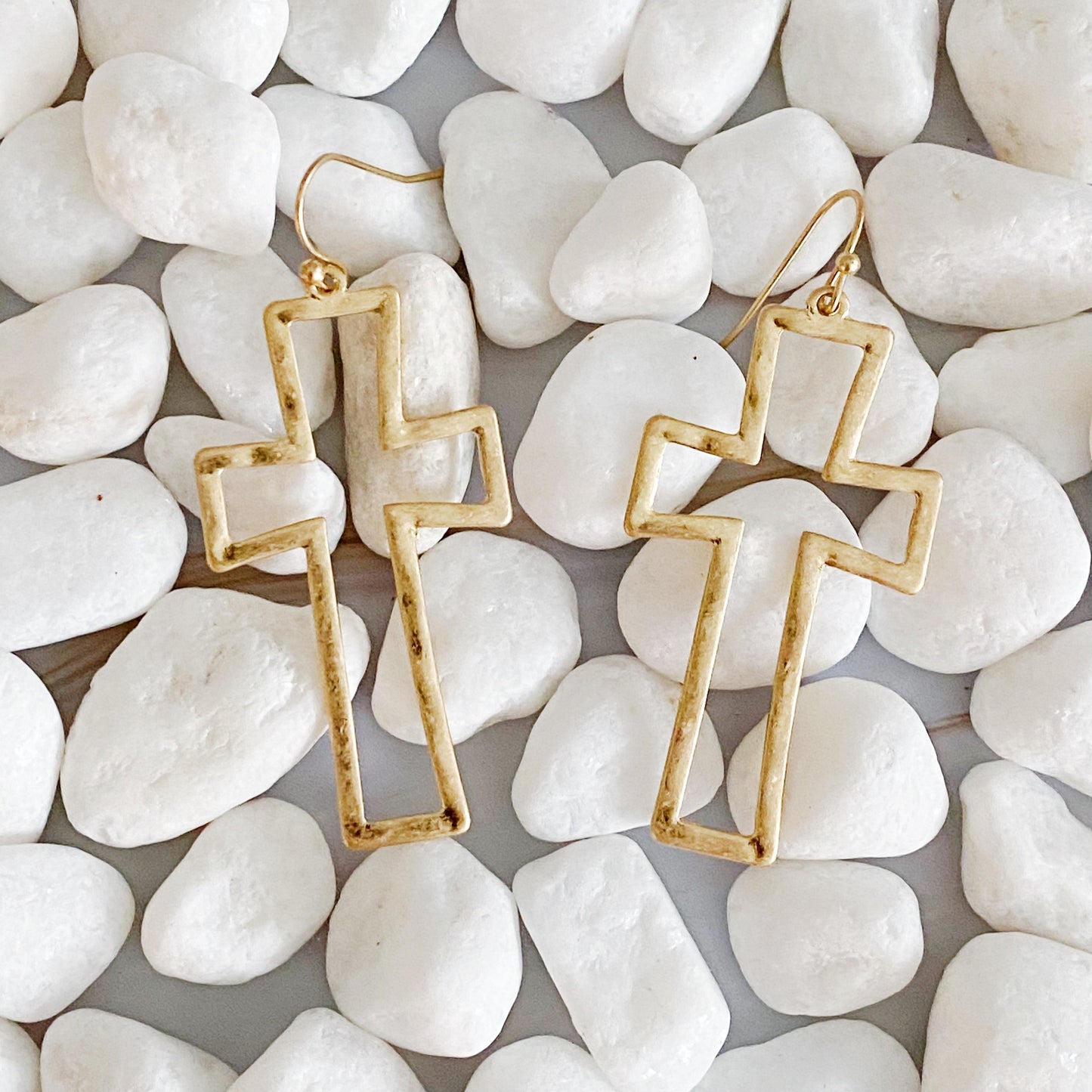 Dangle Cross Outlined Earrings by Ellisonyoung.com